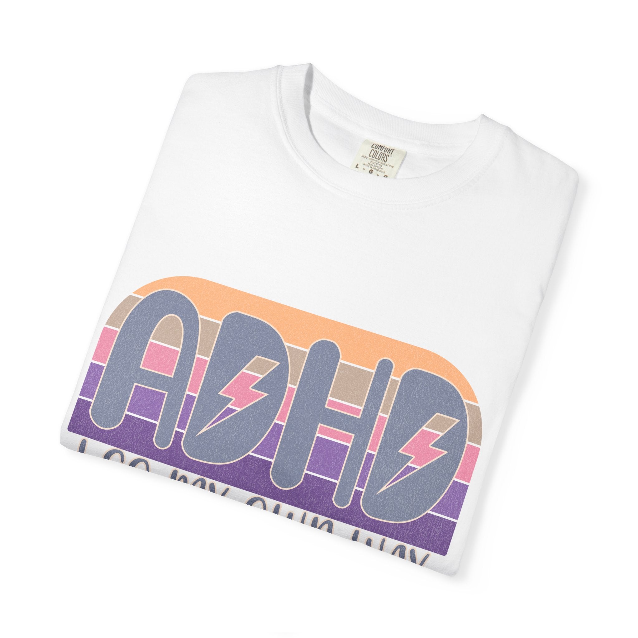 ADHD I Go My Own Way Tee — Retro Lightning Graphic T-Shirt