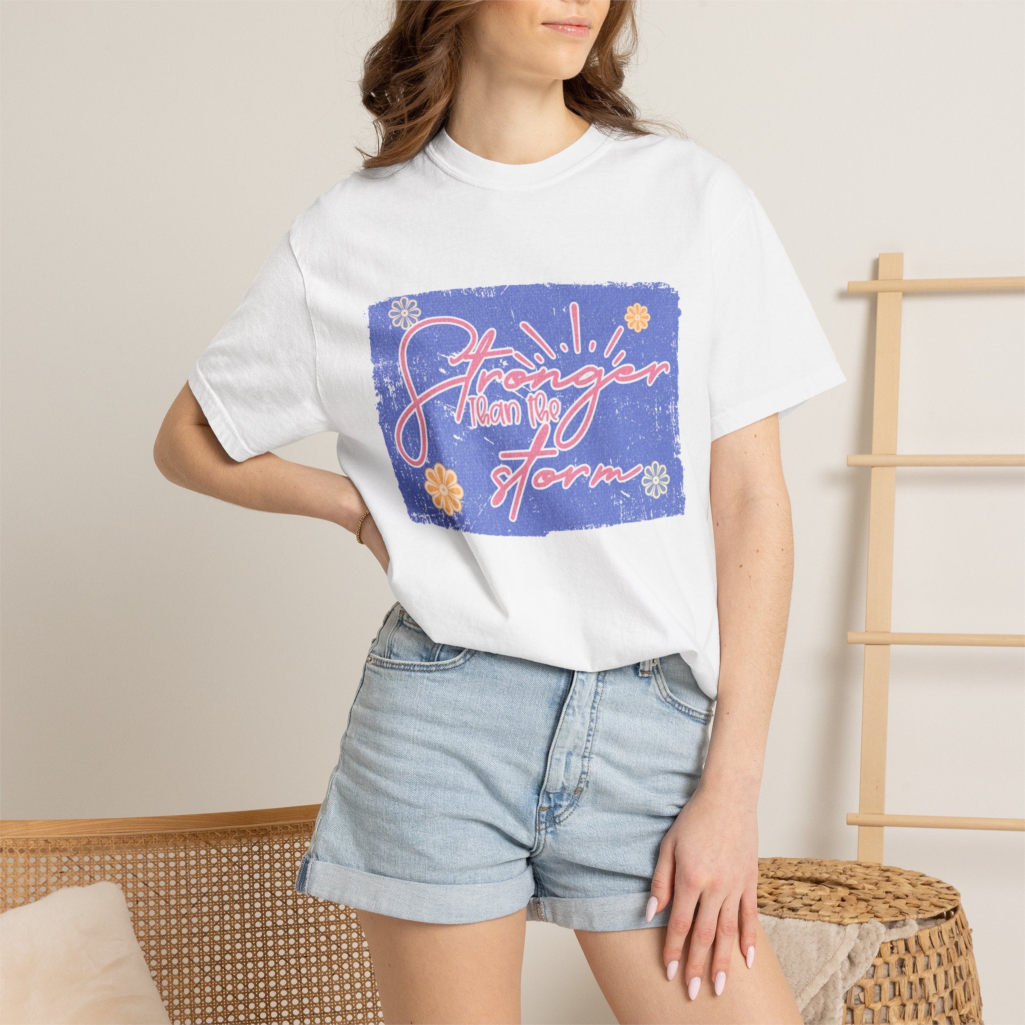 Stranger Than Fiction T-shirt | Textured Retro Script Floral Graphic