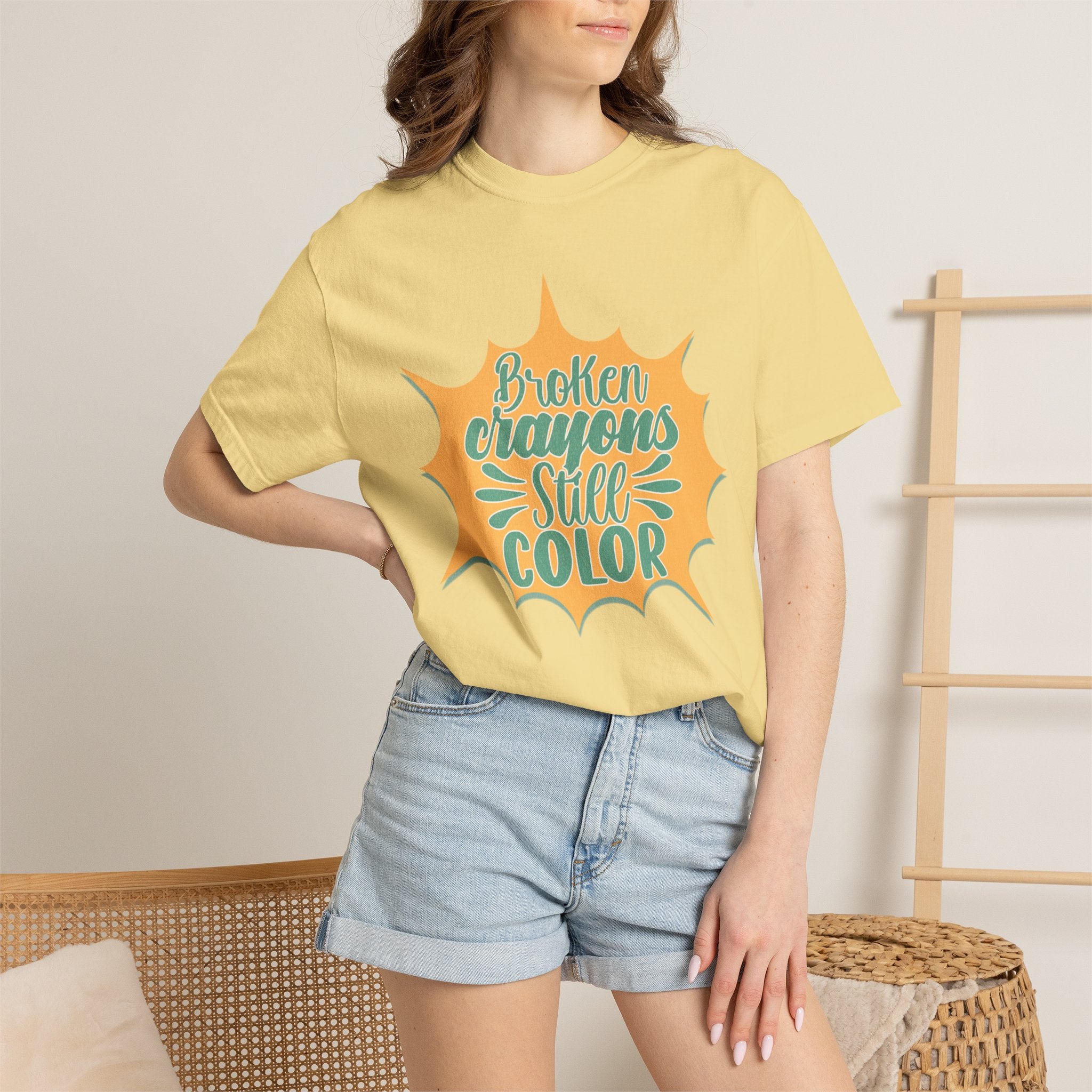 Broken Crayons Still Color Textured T-Shirt