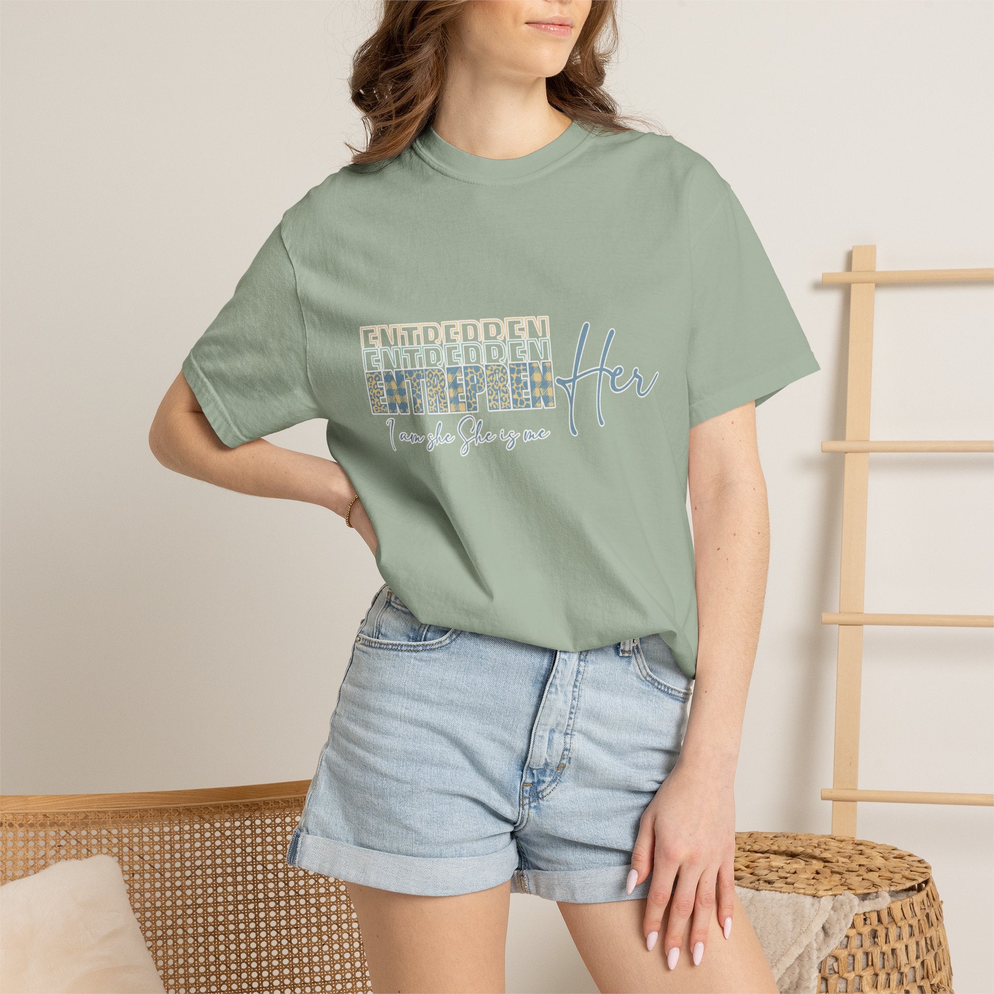 EntreprenHer Leopard Print Script Tee — "I run this, She runs you" Inspirational Graphic Tee