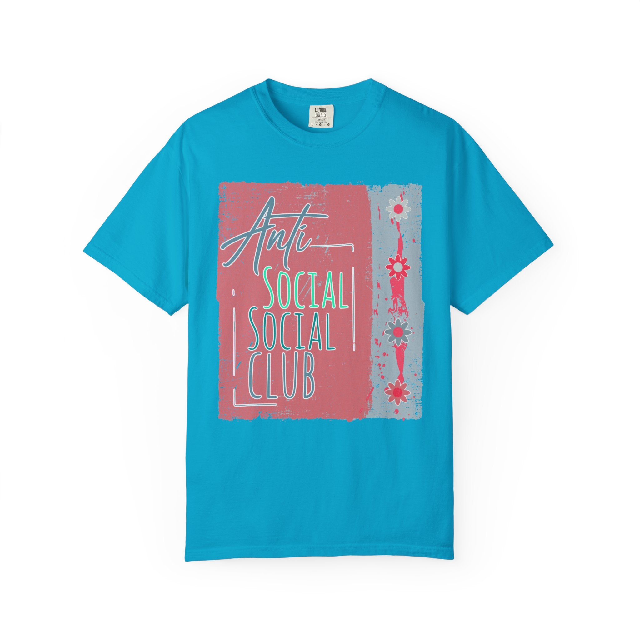 Textured Anti Social Social Club Graphic T-Shirt — Vintage Retro Block Print Tee