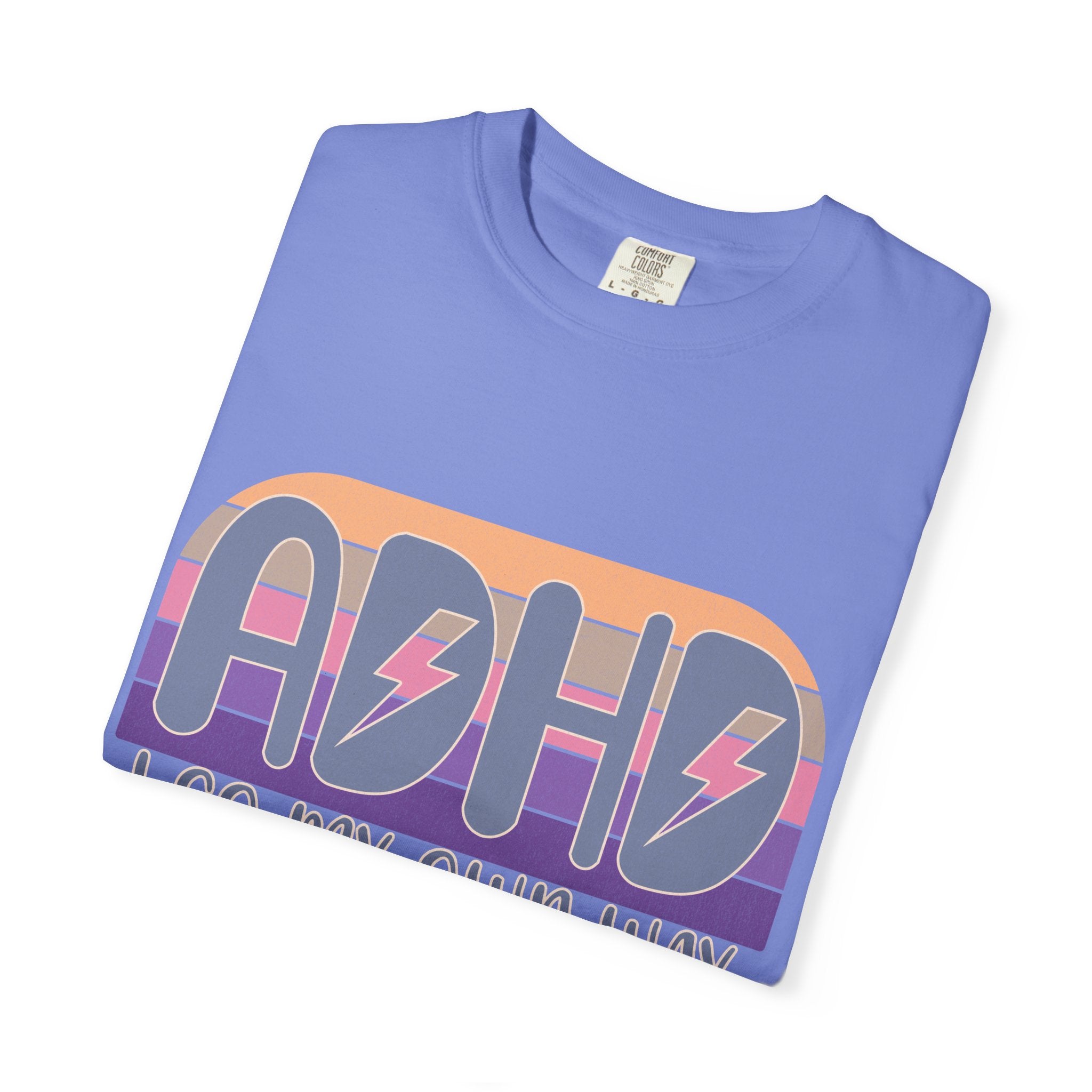 ADHD I Go My Own Way Tee — Retro Lightning Graphic T-Shirt