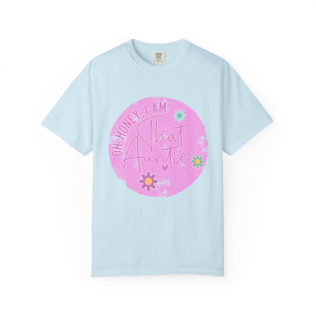 That Auntie Textured T-Shirt — “Oh Honey I Am That Auntie” Floral Graphic Tee