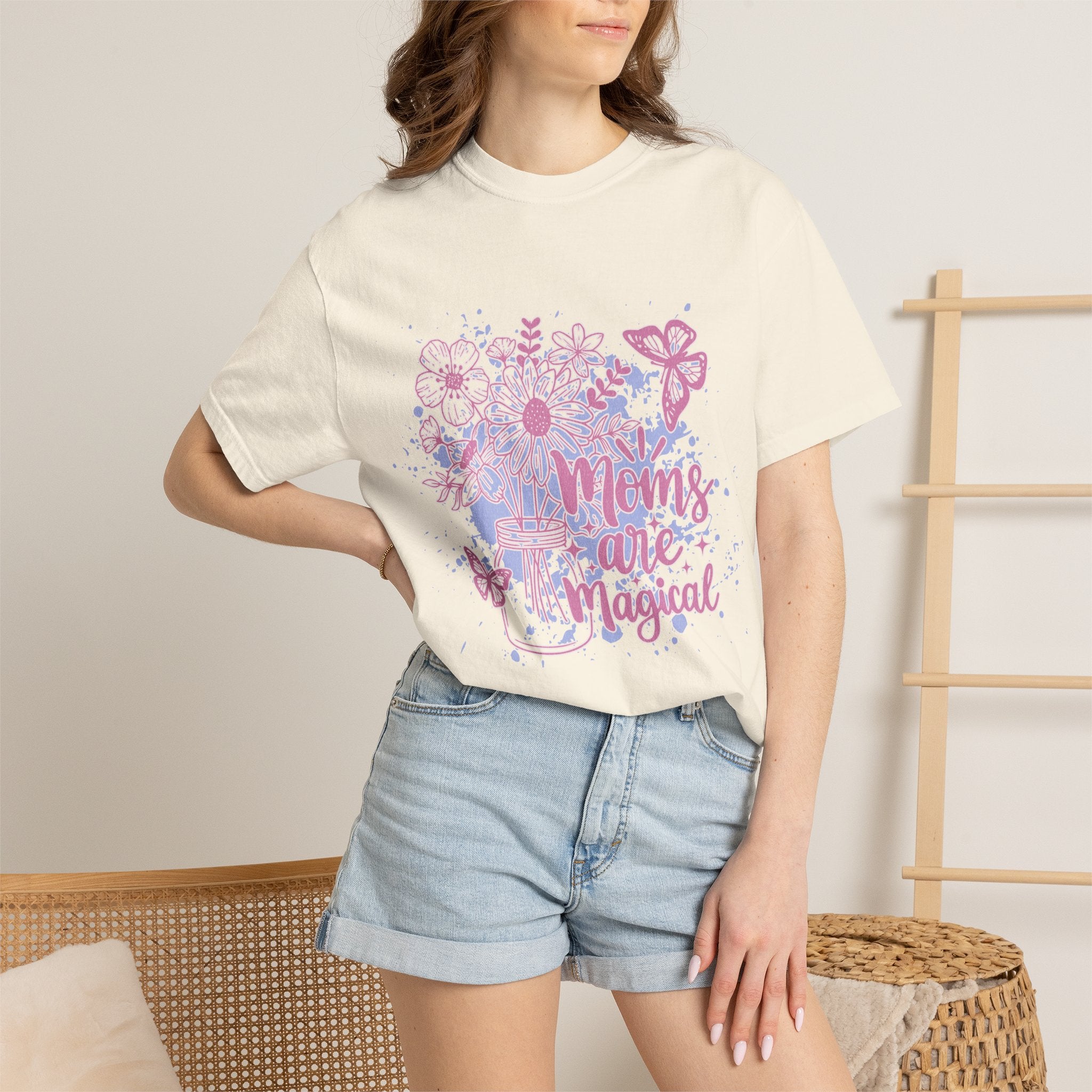 Mom's Are Magical Textured T-Shirt — Floral  Mother's Day Tee