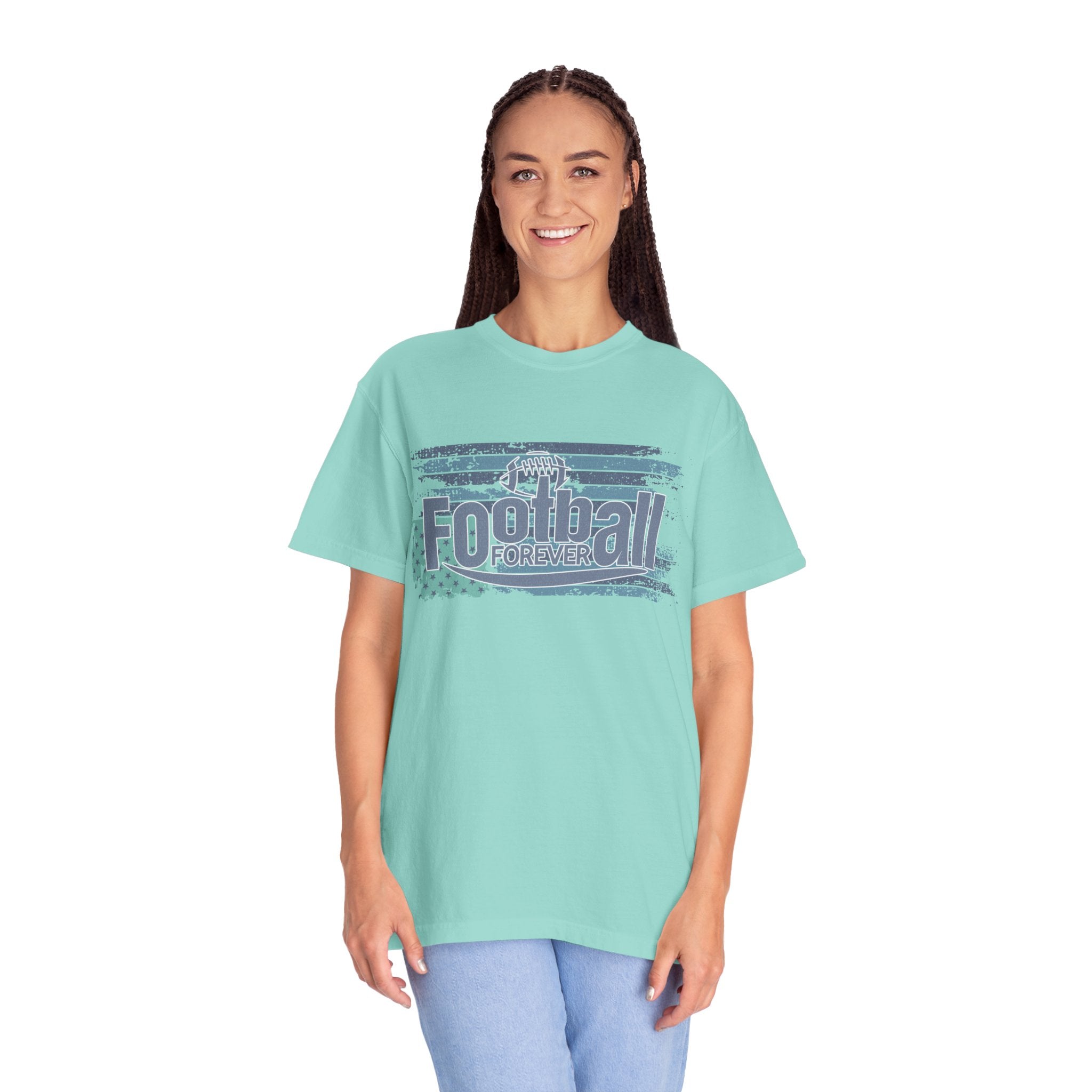 Football Forever Vintage Tee — Retro Grunge Football Graphic T-Shirt