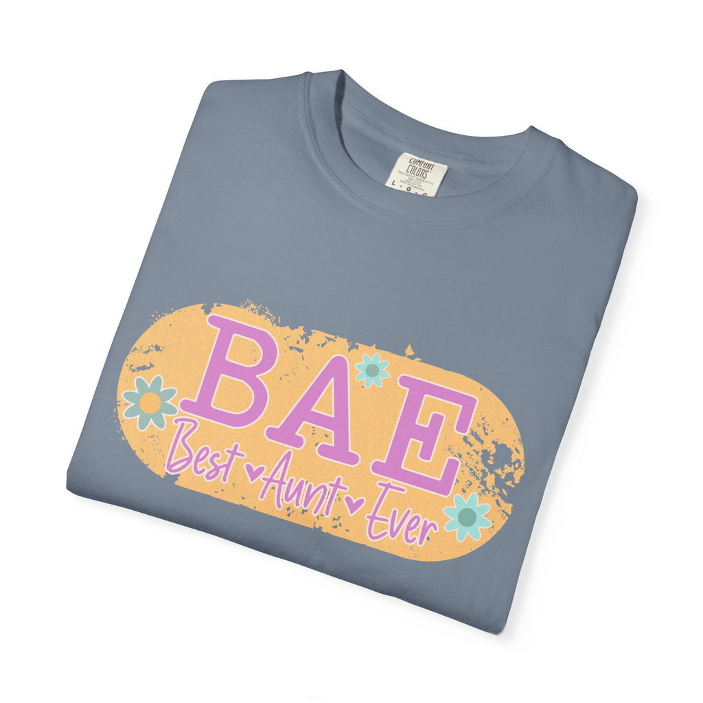 BAE Best Aunt Ever Textured T-Shirt — Floral Retro Graphic Tee for Cool Aunts