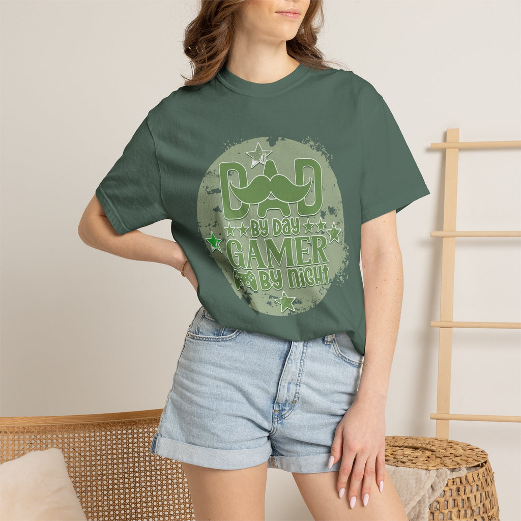 Dad By Day Gamer By Night Textured T-Shirt