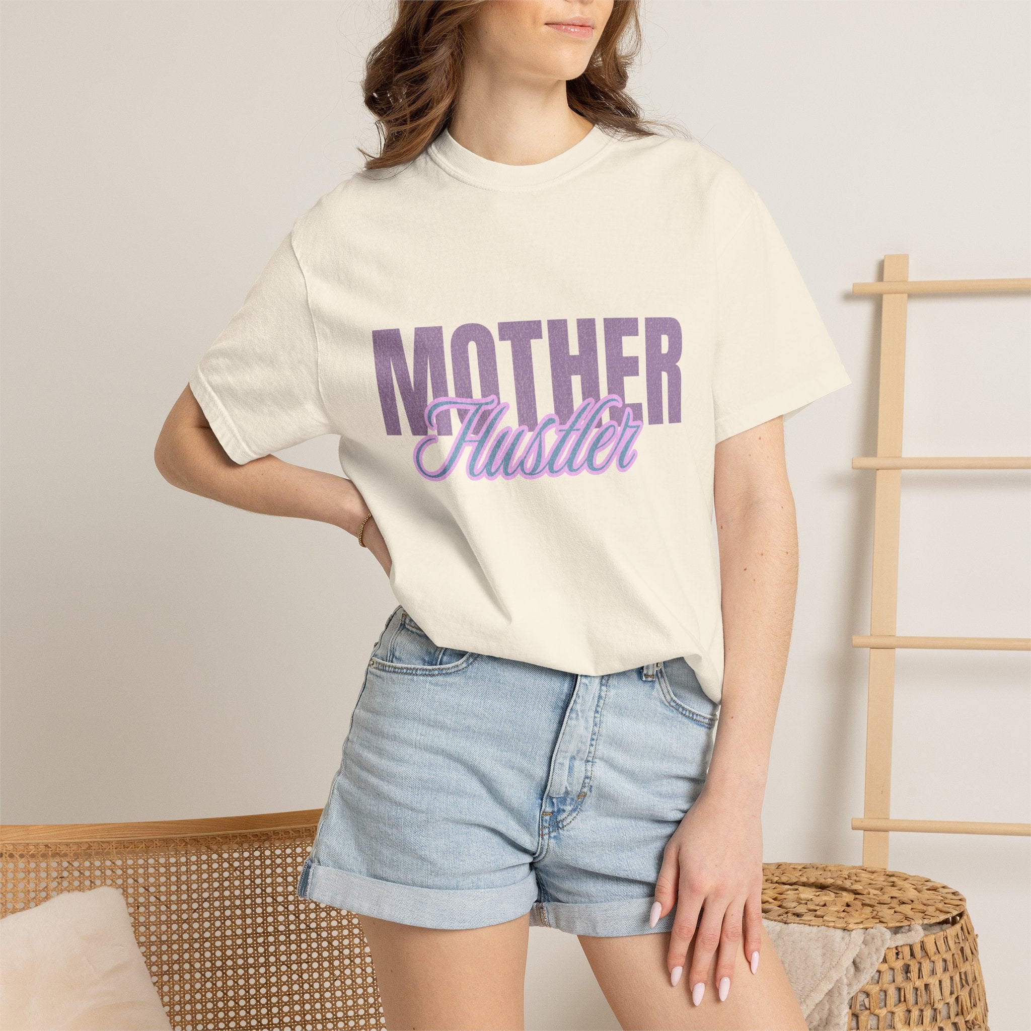 Retro Mother Hustler Vintage Tee Textured Garment-Dyed T-shirt