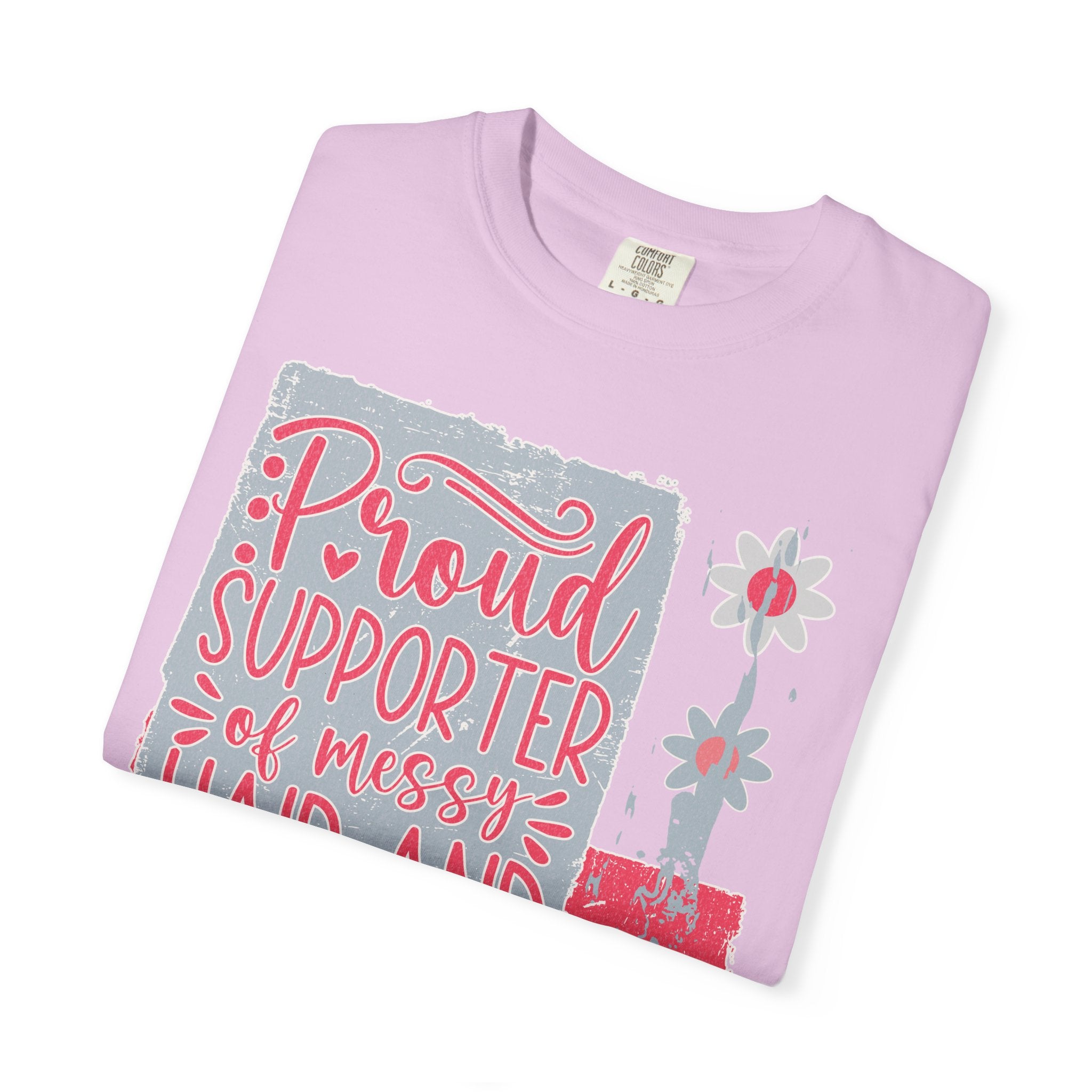 Supporter of Messy Hair & Sweatpants Textured T-Shirt