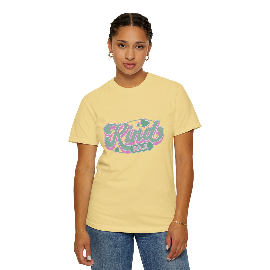 Textured Kind Soul T-Shirt — Retro Pastel Graphic Tee