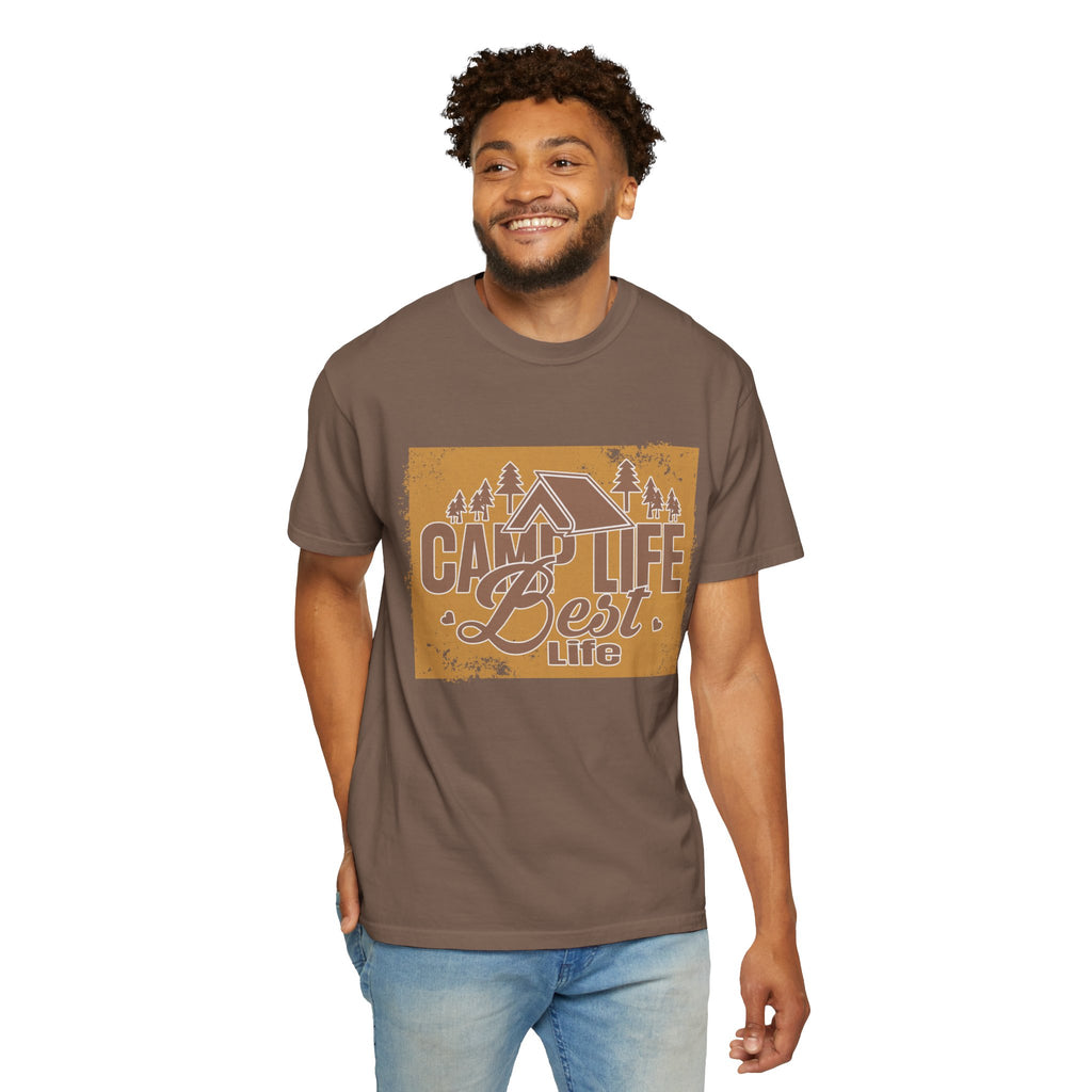 Textured Camp Life Is Best T-Shirt — Vintage Camping Graphic Tee