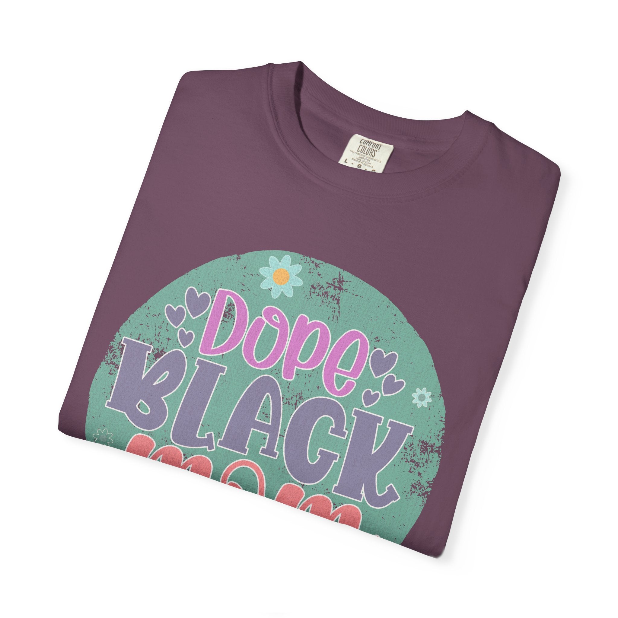 Textured T-Shirt — Dope Black Mom Floral Graphic Tee