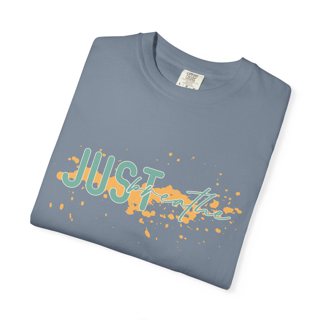 Just Breathe Textured T-Shirt — Relaxed Inspirational Graphic Tee