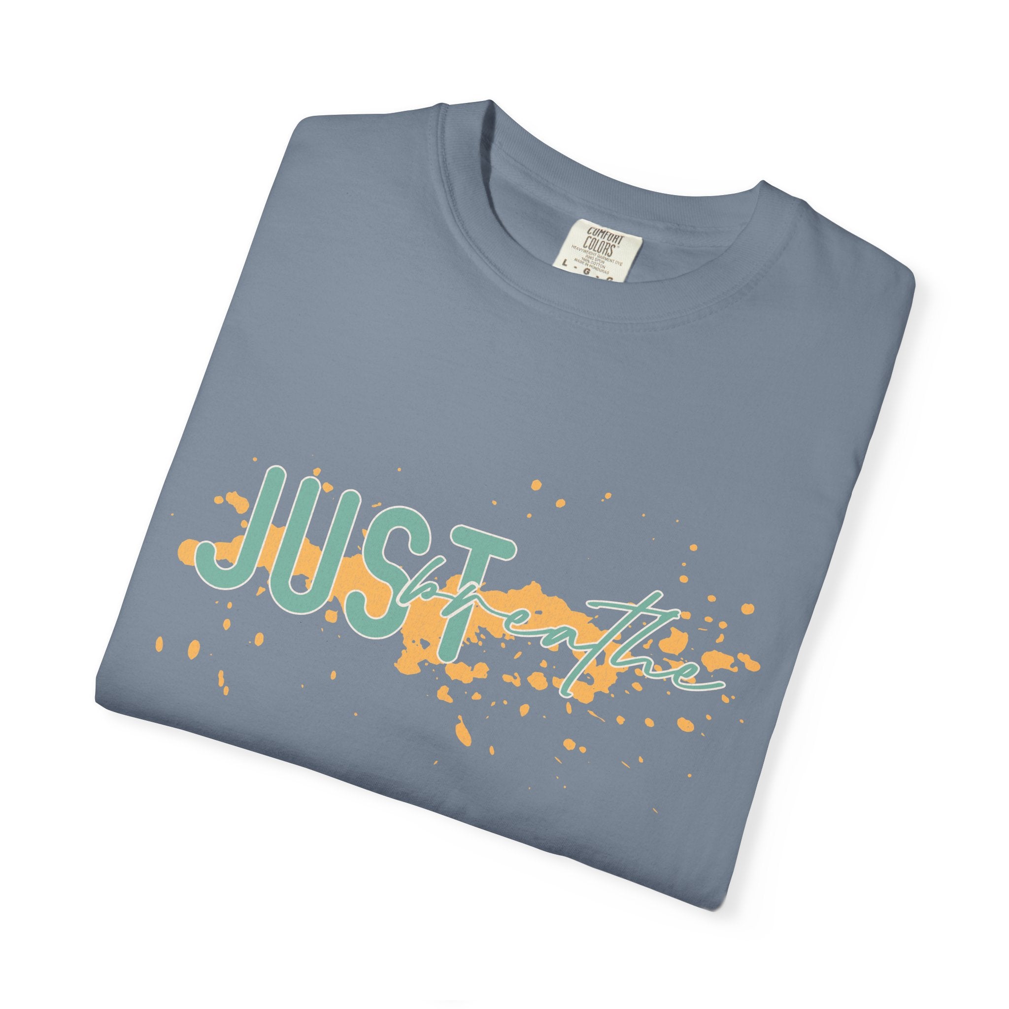 Just Breathe Textured T-Shirt — Relaxed Inspirational Graphic Tee