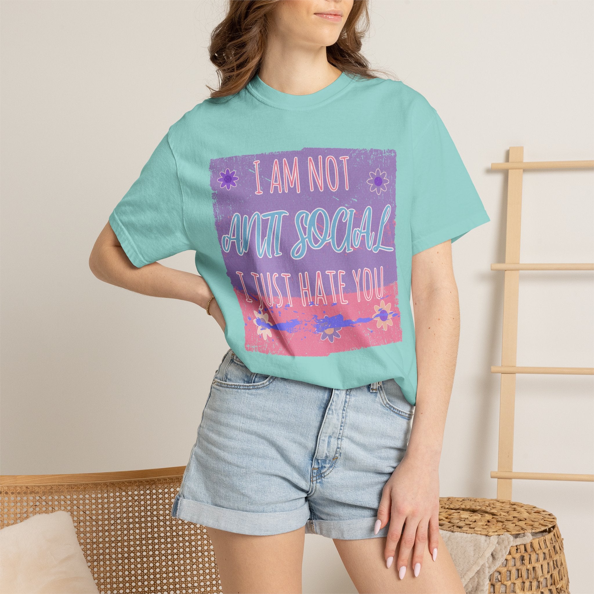 I Am Not Anti-Social I Just Hate You Textured T-Shirt