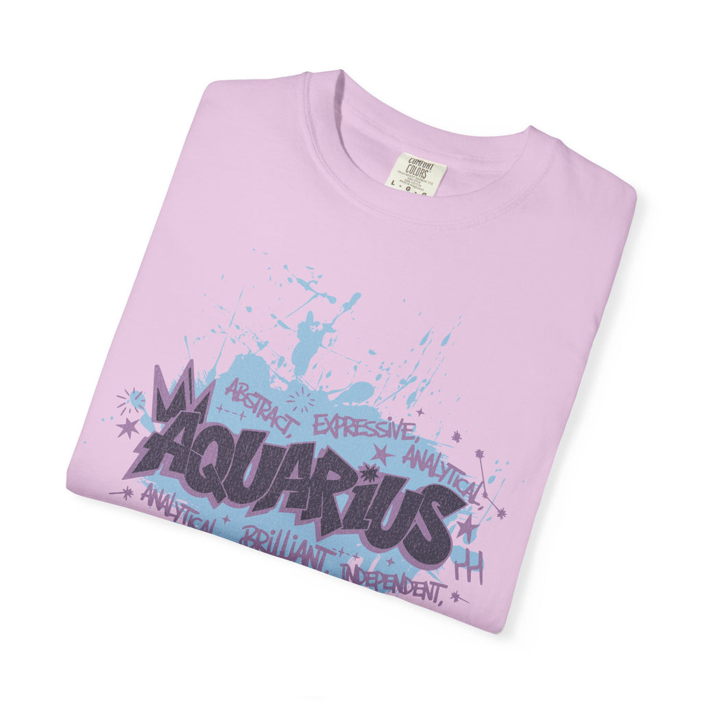 Aquarius Zodiac Textured T-Shirt — Water-Bearer Horoscope Tee