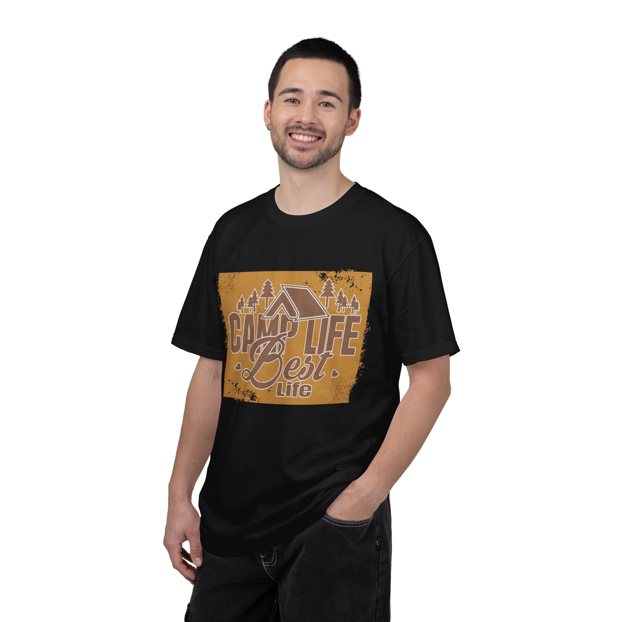 Textured Camp Life Is Best T-Shirt — Vintage Camping Graphic Tee