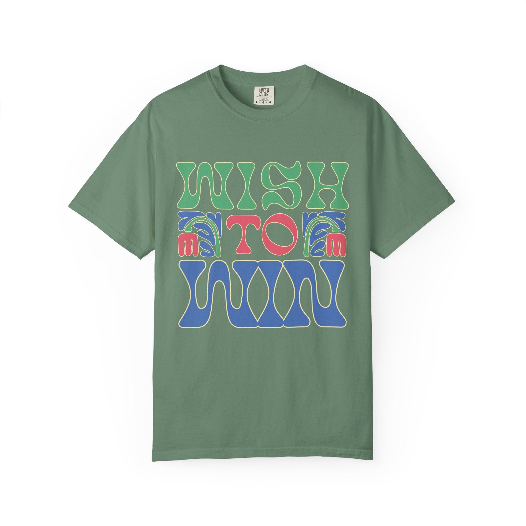 Wish to Win T-shirt |Textured Retro Psychedelic Lettering