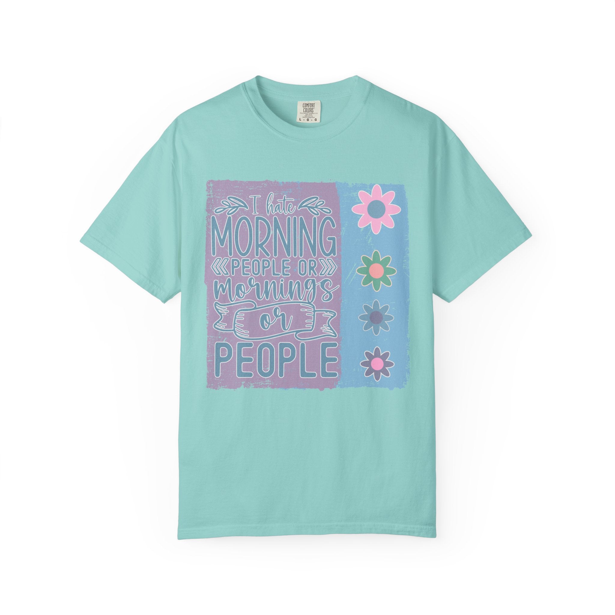 Textured Morning People or Not T-Shirt — Funny Floral Morning Person Graphic Tee