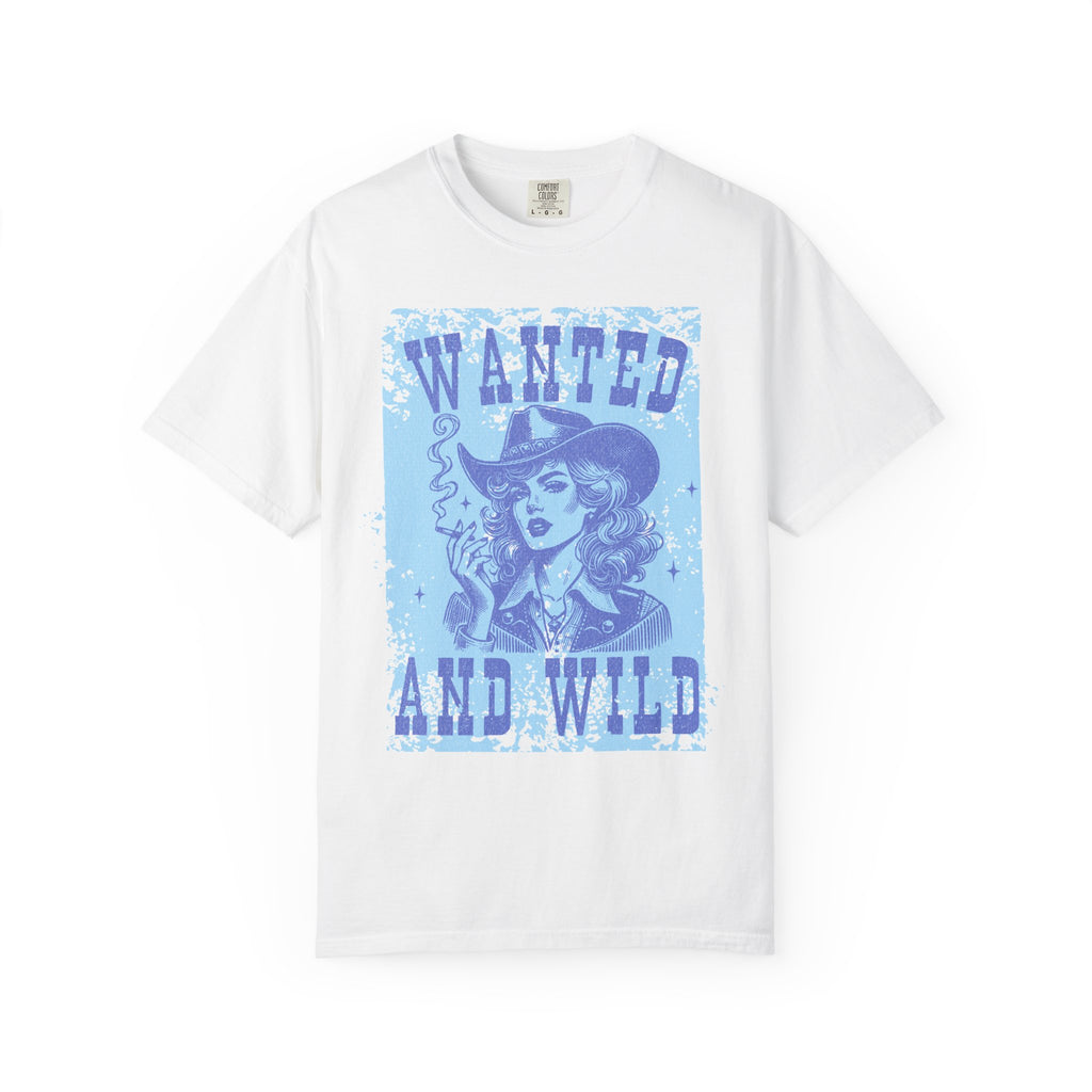 Wanted and Wild Cowboy Cowgirl  Textured T-Shirt