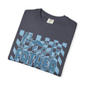 Textured Best Father Ever T-Shirt — Retro Blue Check Fathers Day Tee
