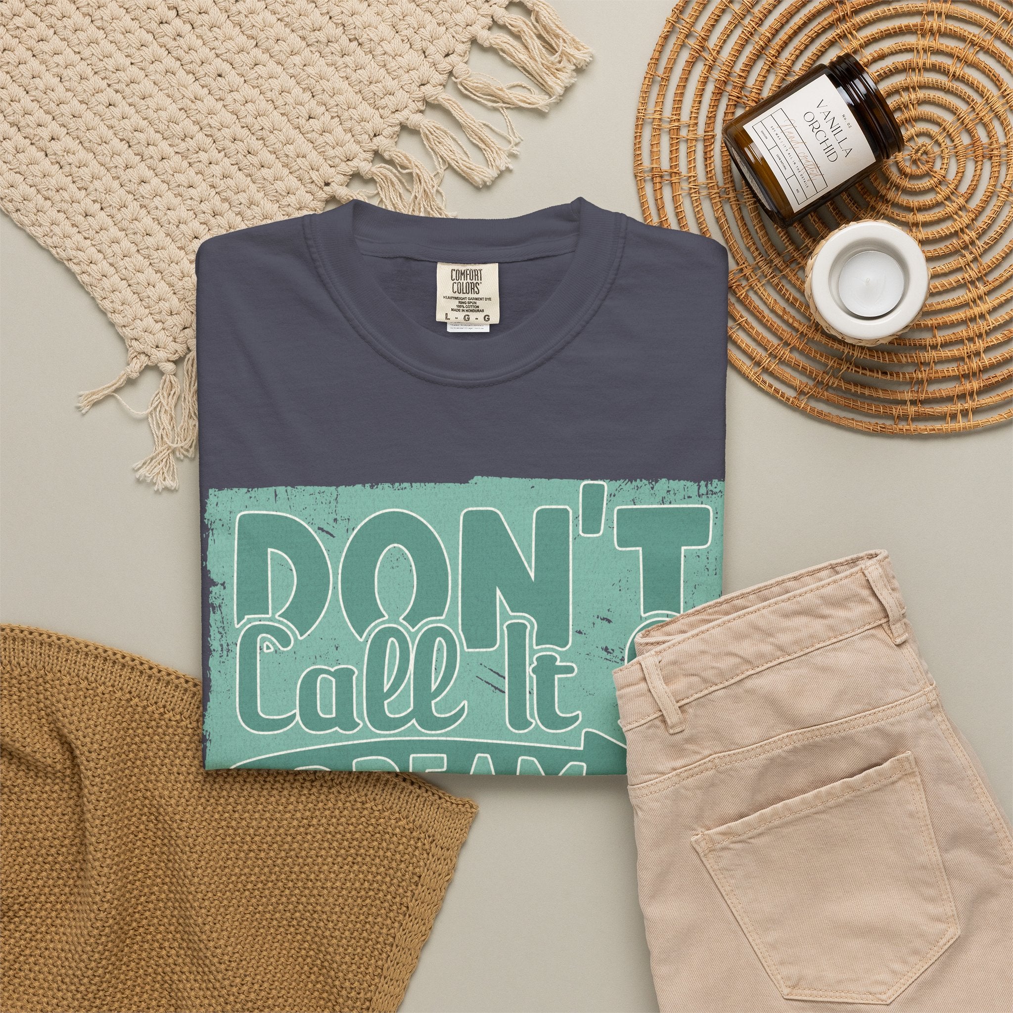 Textured Motivational T-Shirt — "Don't Call It A Dream, Call It A Plan" Inspirational Tee