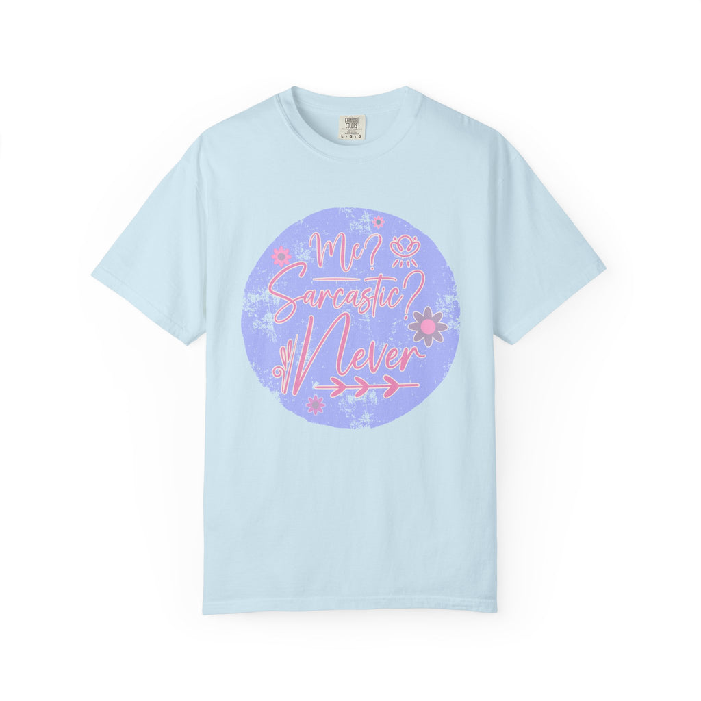 Me Sarcastic Textured Floral T‑Shirt — Retro Pastel Circle Graphic Tee