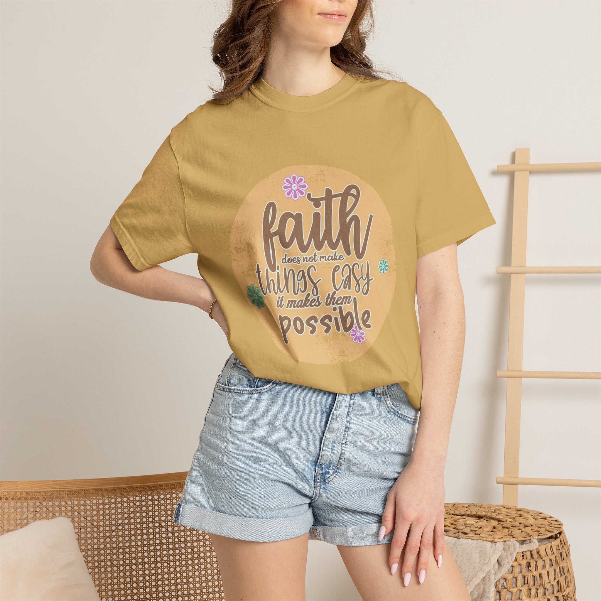 Faith Makes Things Possible T-shirt | Textured Inspirational Typography