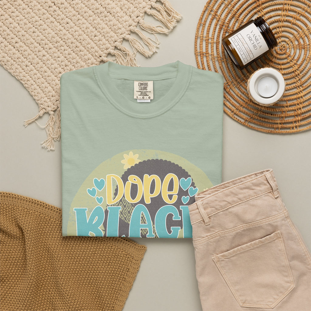 Dope Black Mom Textured T-Shirt — Floral Retro Graphic Tee for Moms
