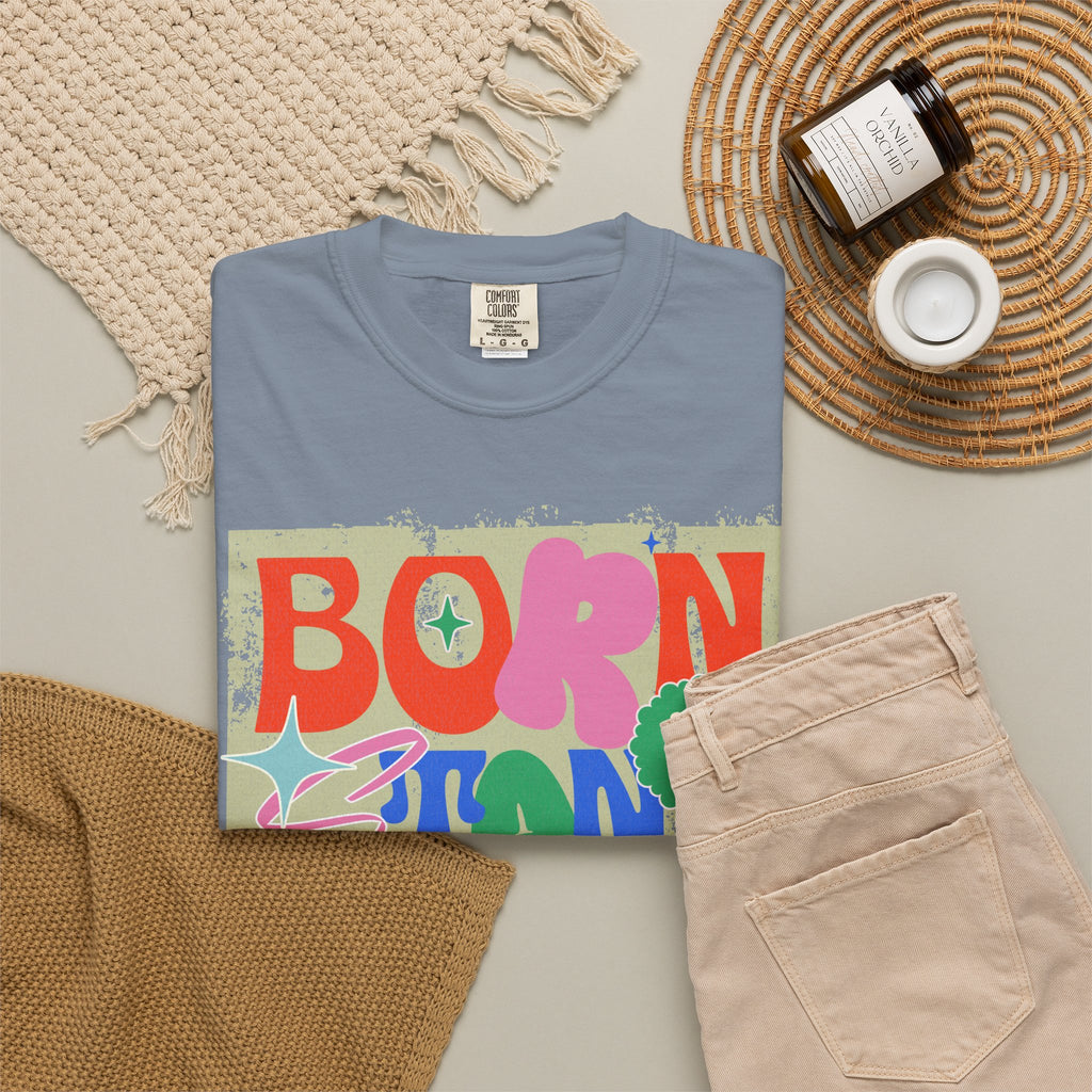 Born to Stand Out Graphic Textured T-Shirt