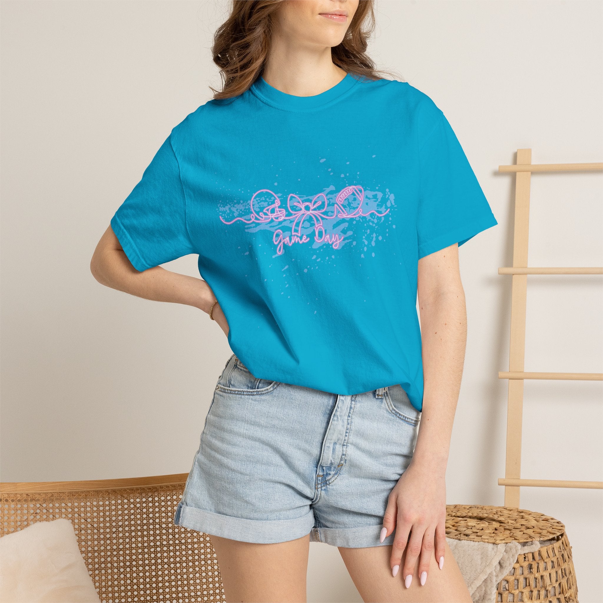 Coquette Aesthetic Football Game Day Textured Tee
