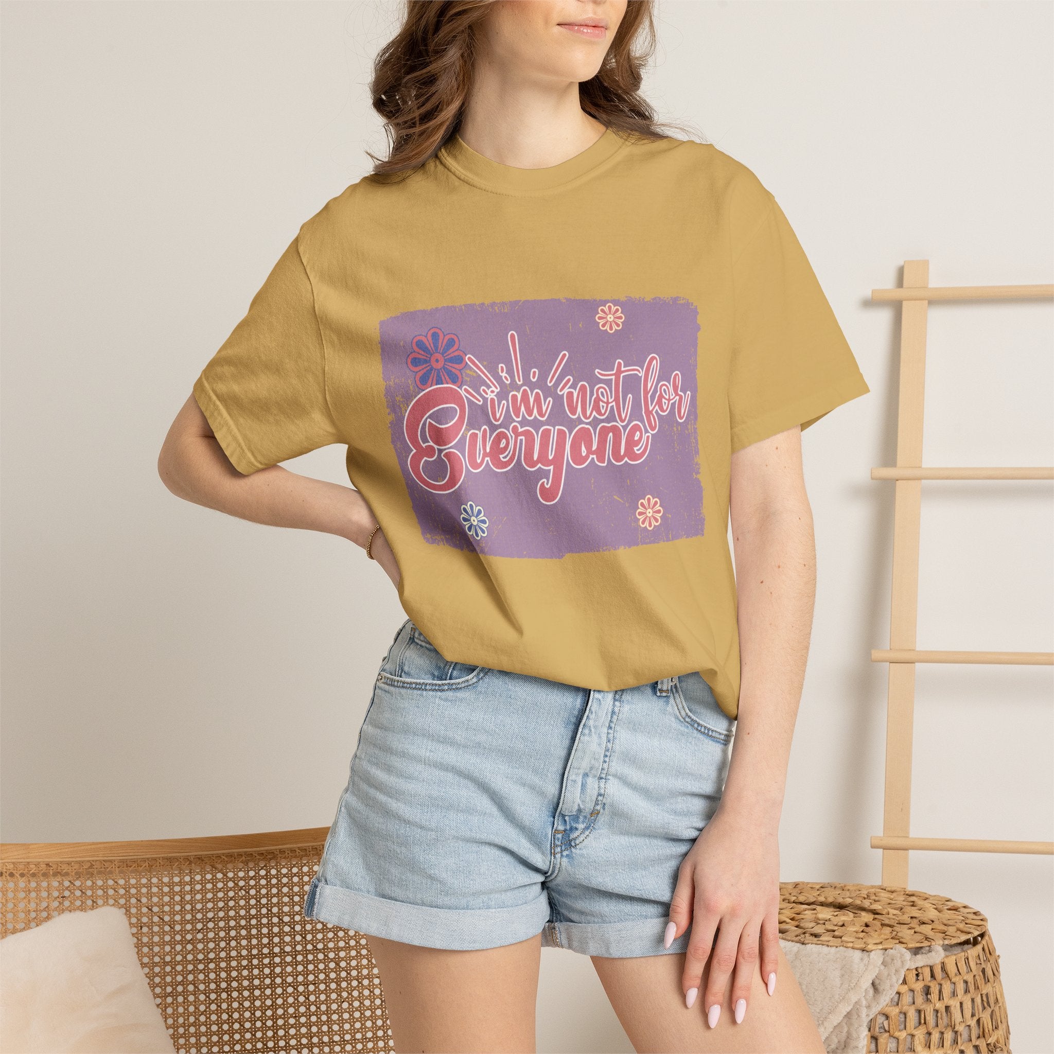 I'm Not For Everyone T-shirt |Textured Floral Retro Script Design