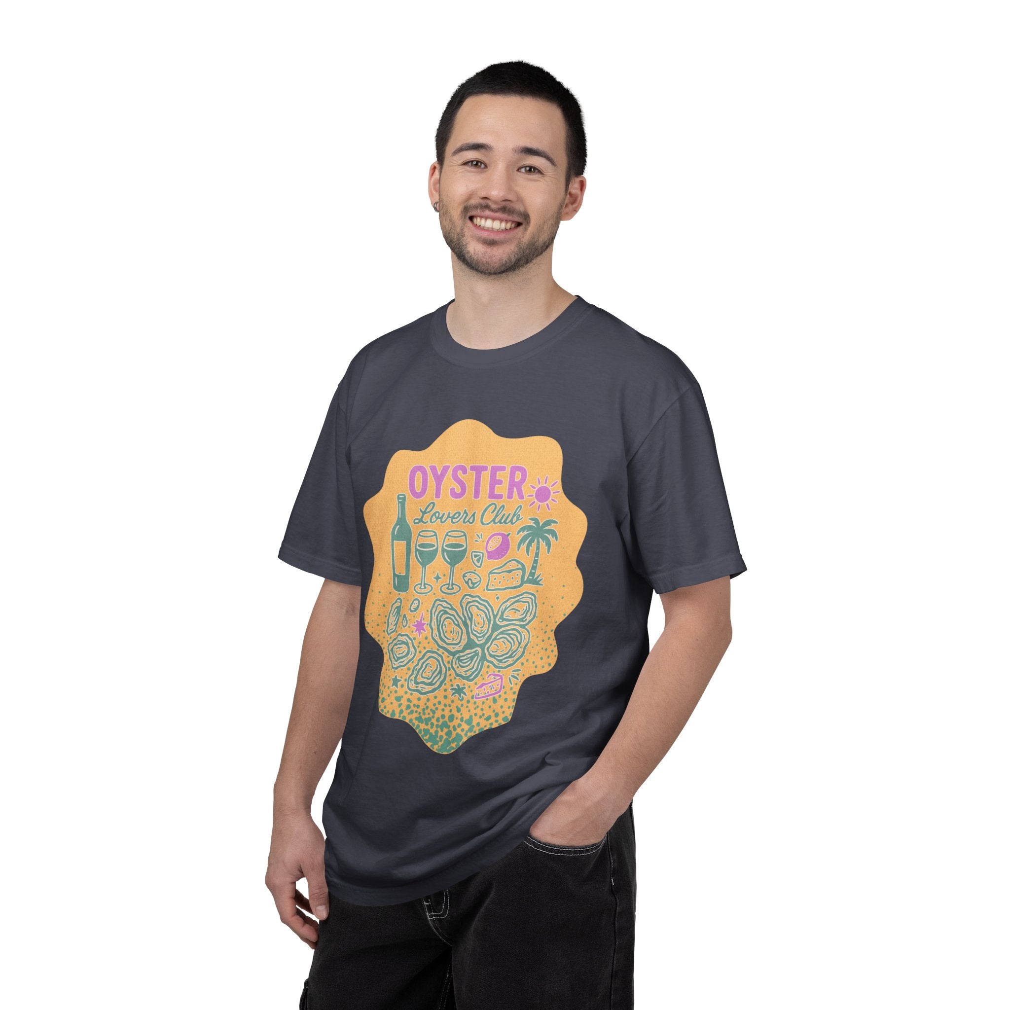Textured Oyster Lovers Club T-Shirt — Coastal Seafood Graphic Tee
