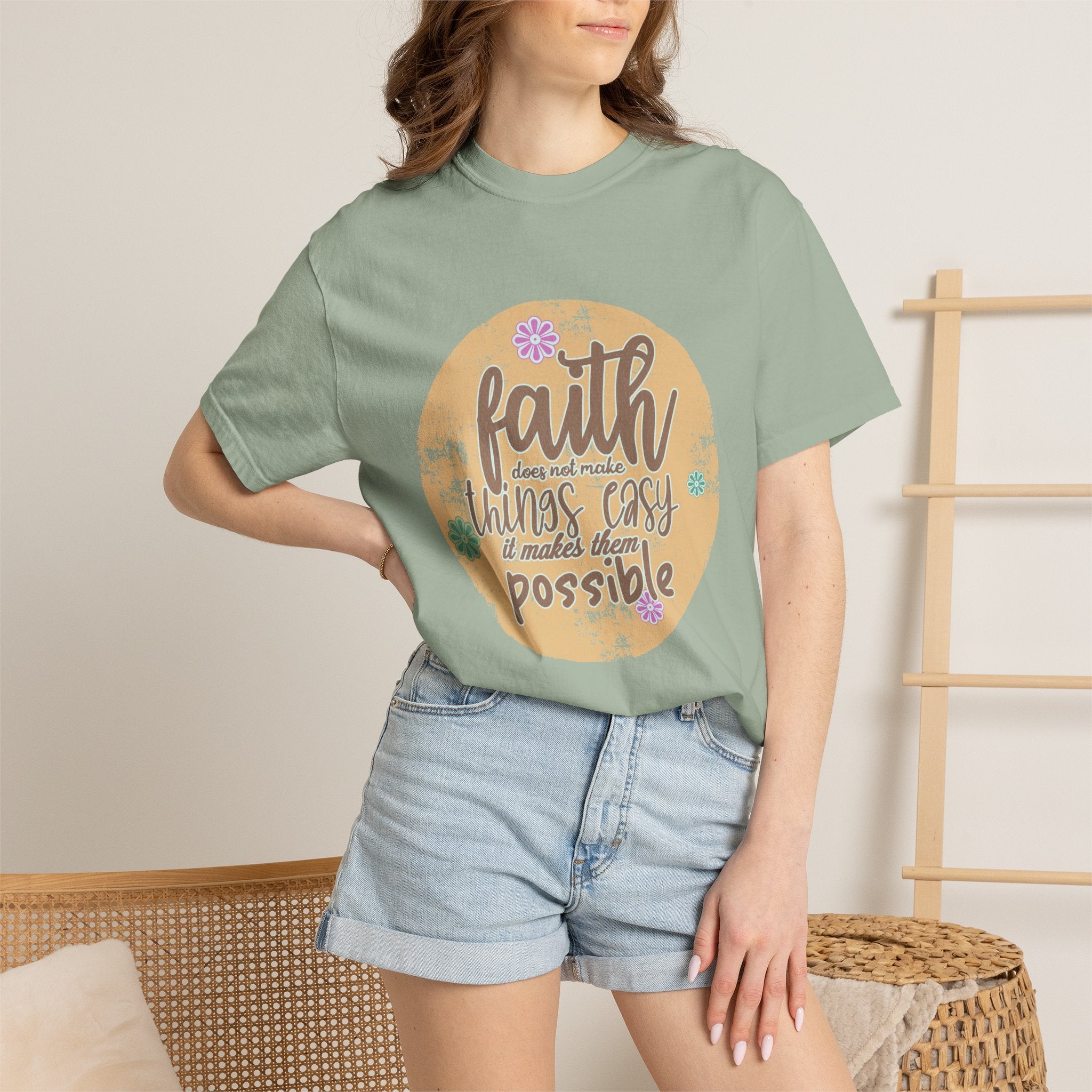 Faith Makes Things Possible T-shirt | Textured Inspirational Typography