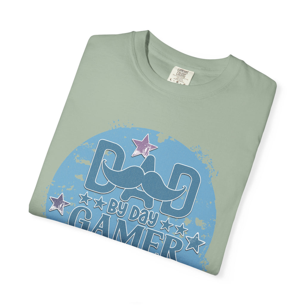 Funny Dad By Day Gamer By Night Textured T-Shirt