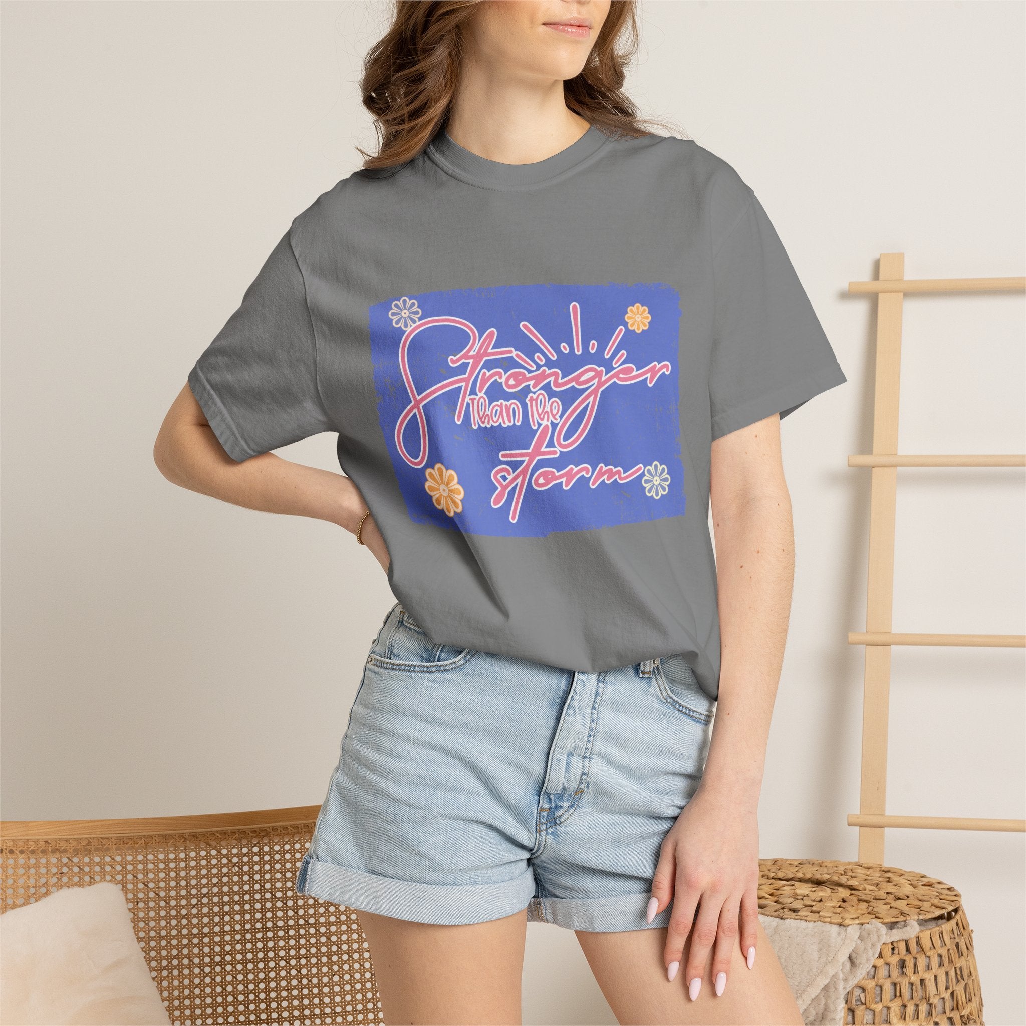 Stranger Than Fiction T-shirt | Textured Retro Script Floral Graphic