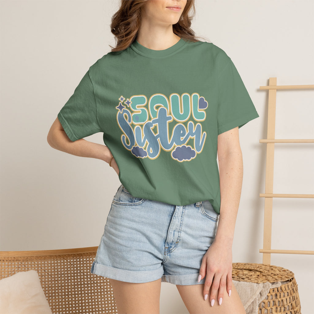 Soul Sister Textured T-Shirt — Retro Cloud Graphic Tee