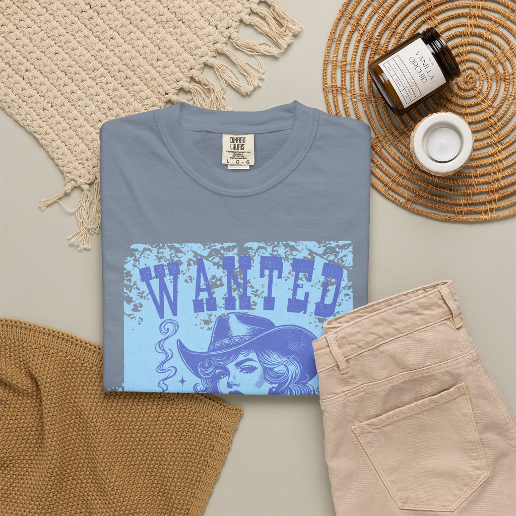 Textured Wanted and Wild Cowboy Girl T-Shirt