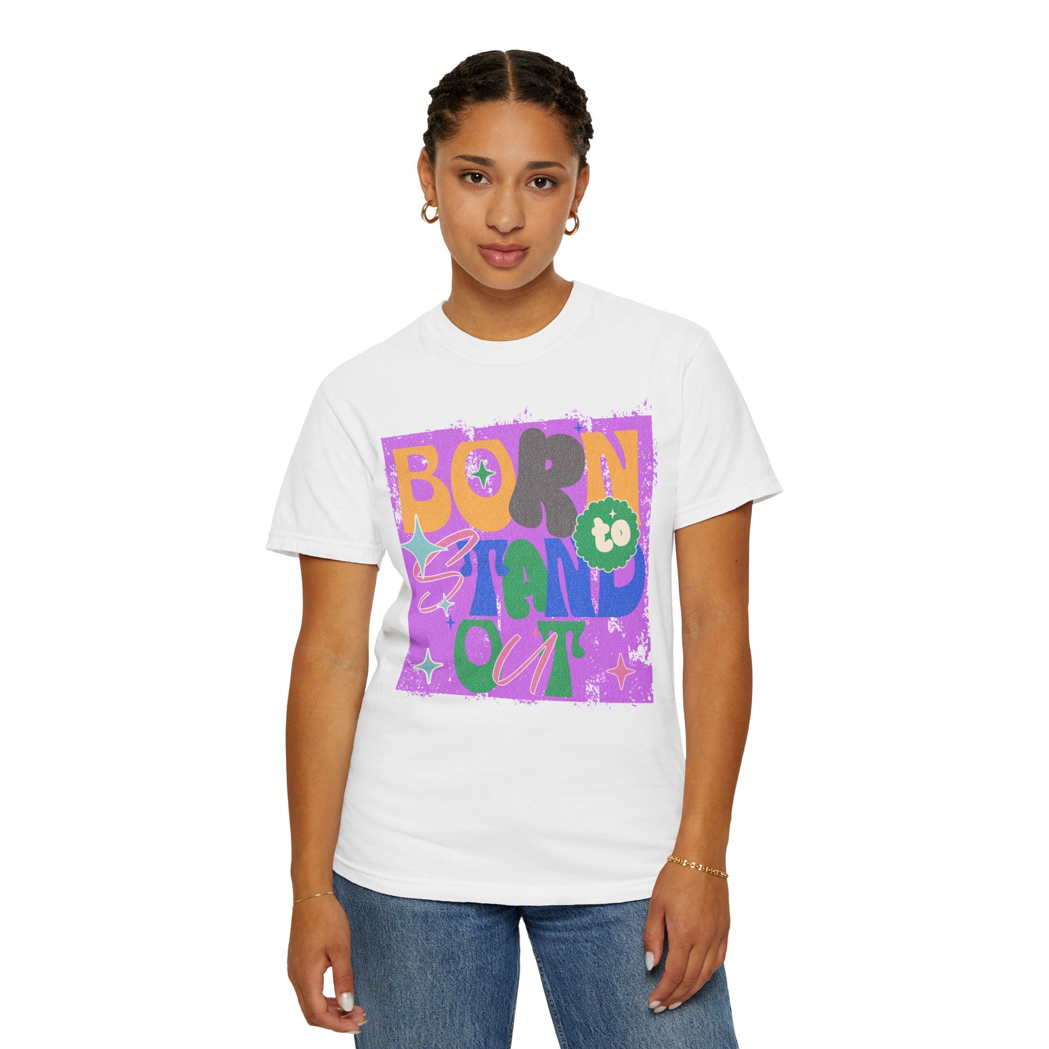 Born to Stand Out Graphic Textured T-Shirt