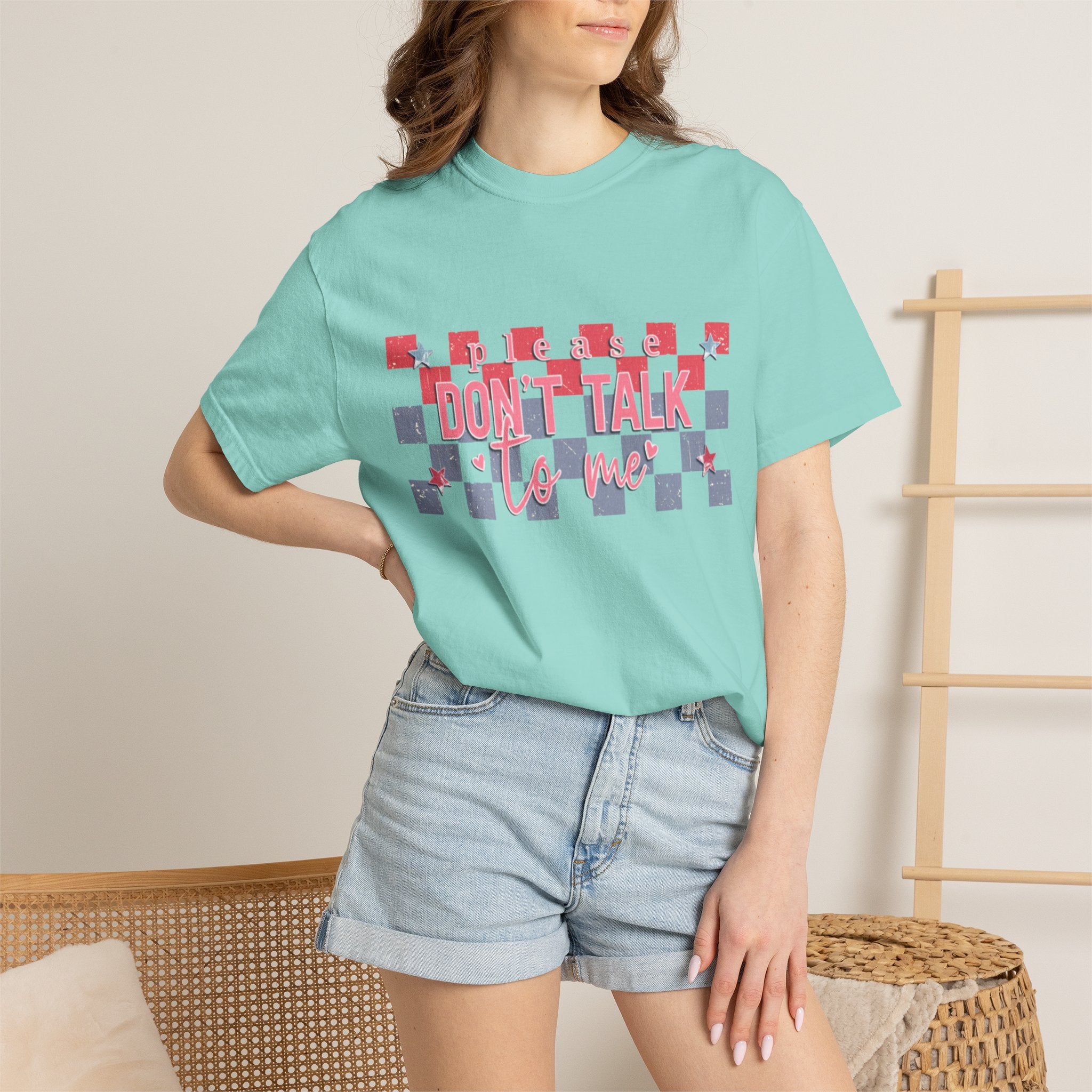 Textured Don’t Talk To Me Checkerboard T-Shirt