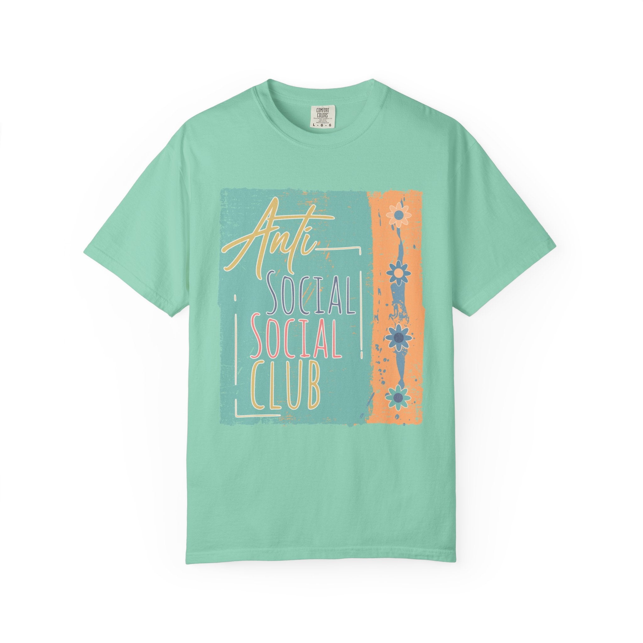 Textured “Anti Social Social Club” Retro Graphic T-Shirt