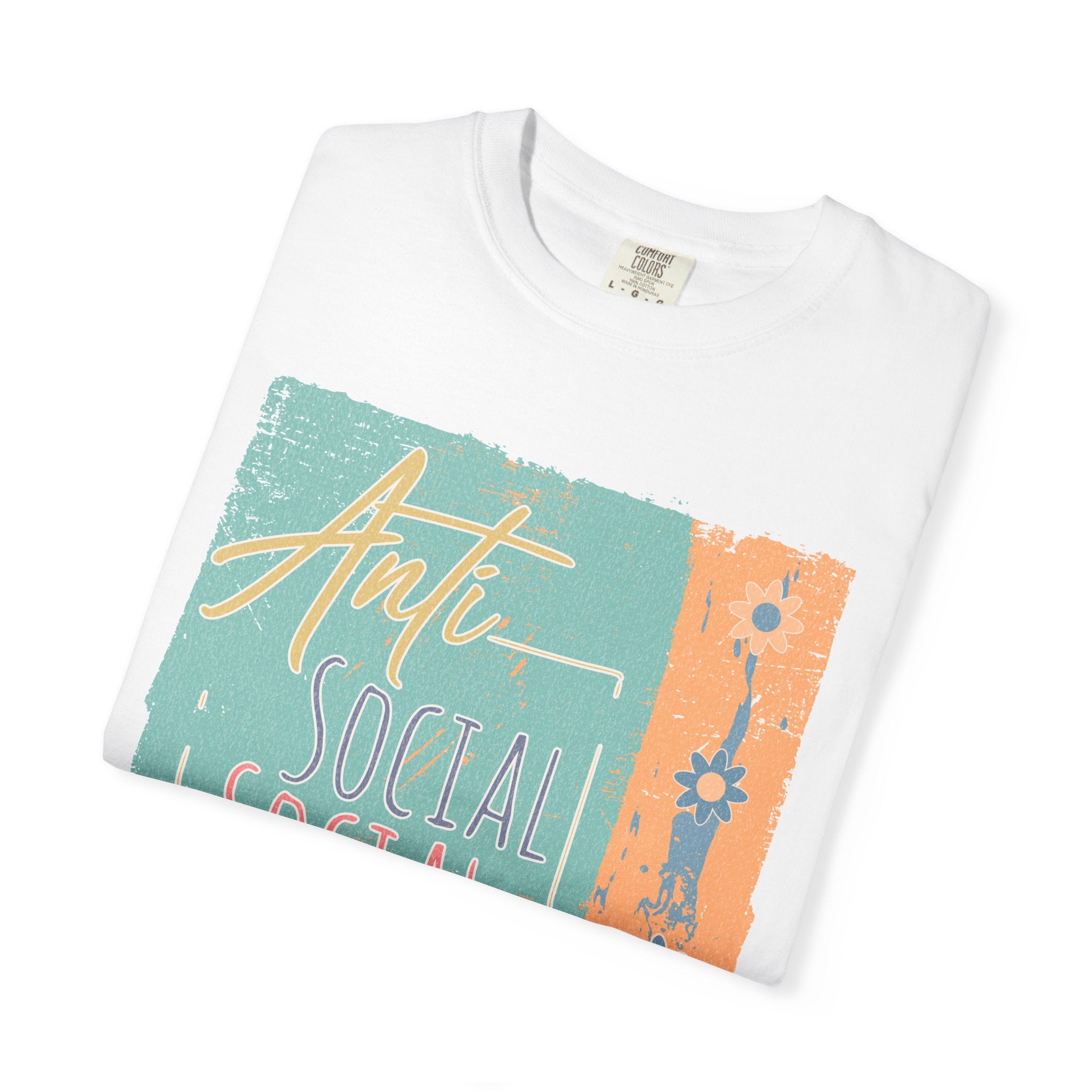 Textured “Anti Social Social Club” Retro Graphic T-Shirt