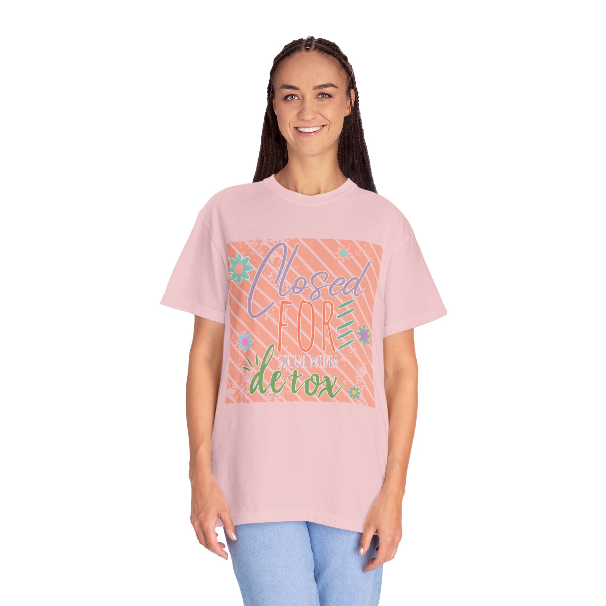 Closed for Detox Textured T-Shirt — Retro Pastel Spa Vibe Tee