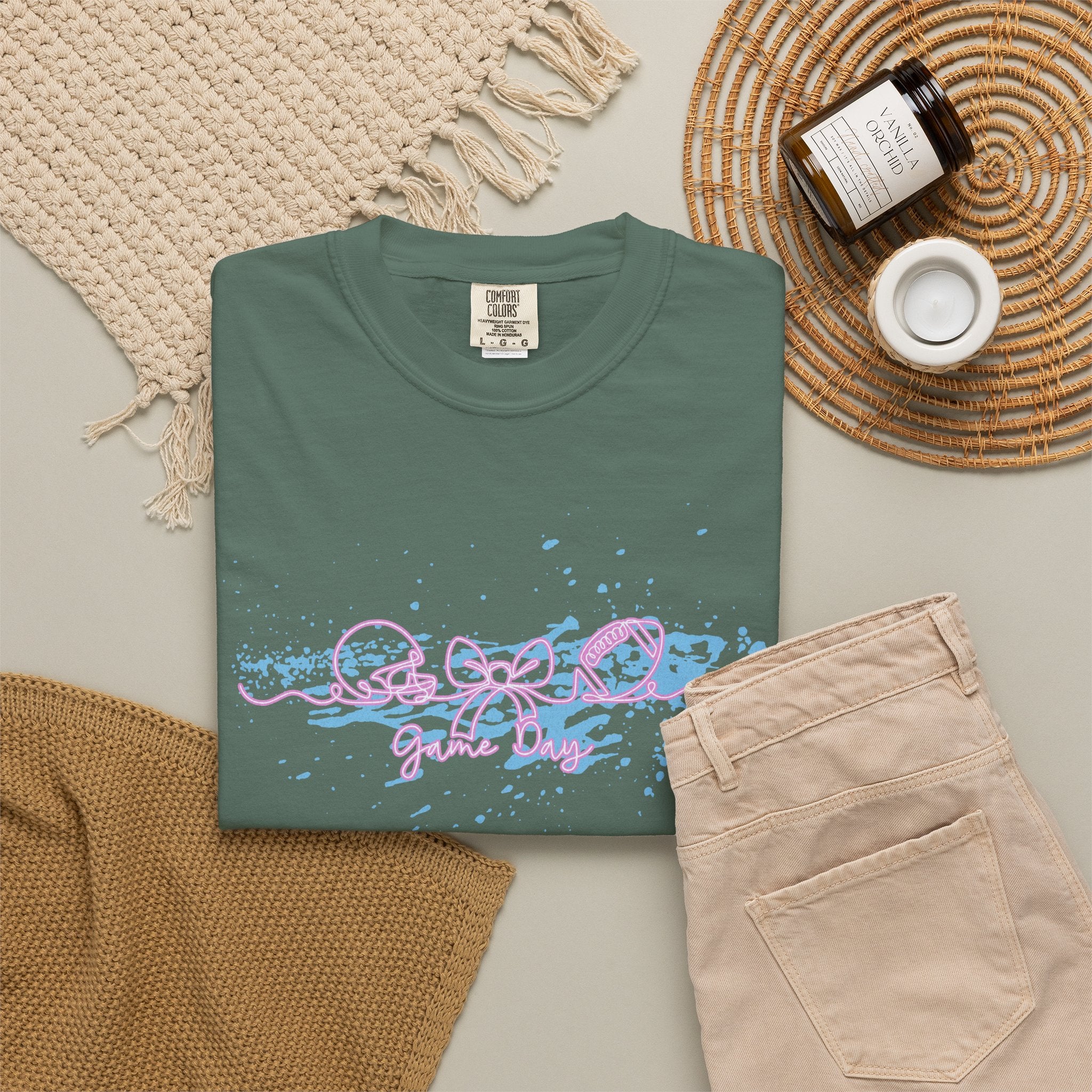 Coquette Aesthetic Football Game Day Textured Tee