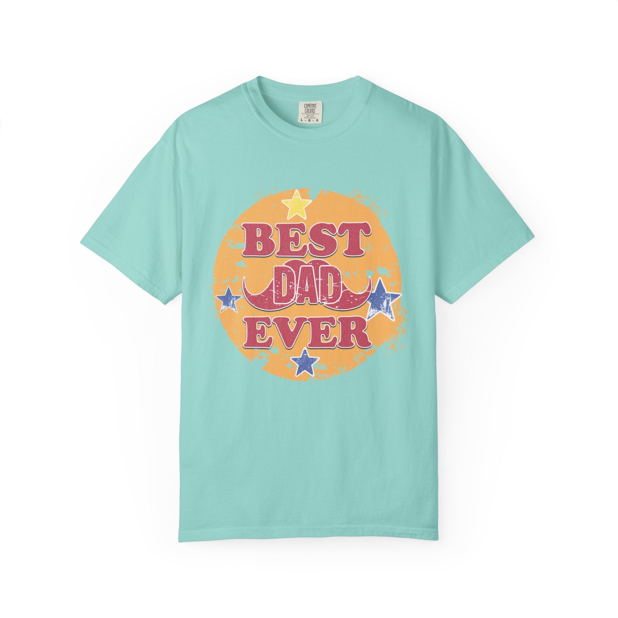 Textured Best Dad Ever T-Shirt — Retro Stars Father’s Day Tee