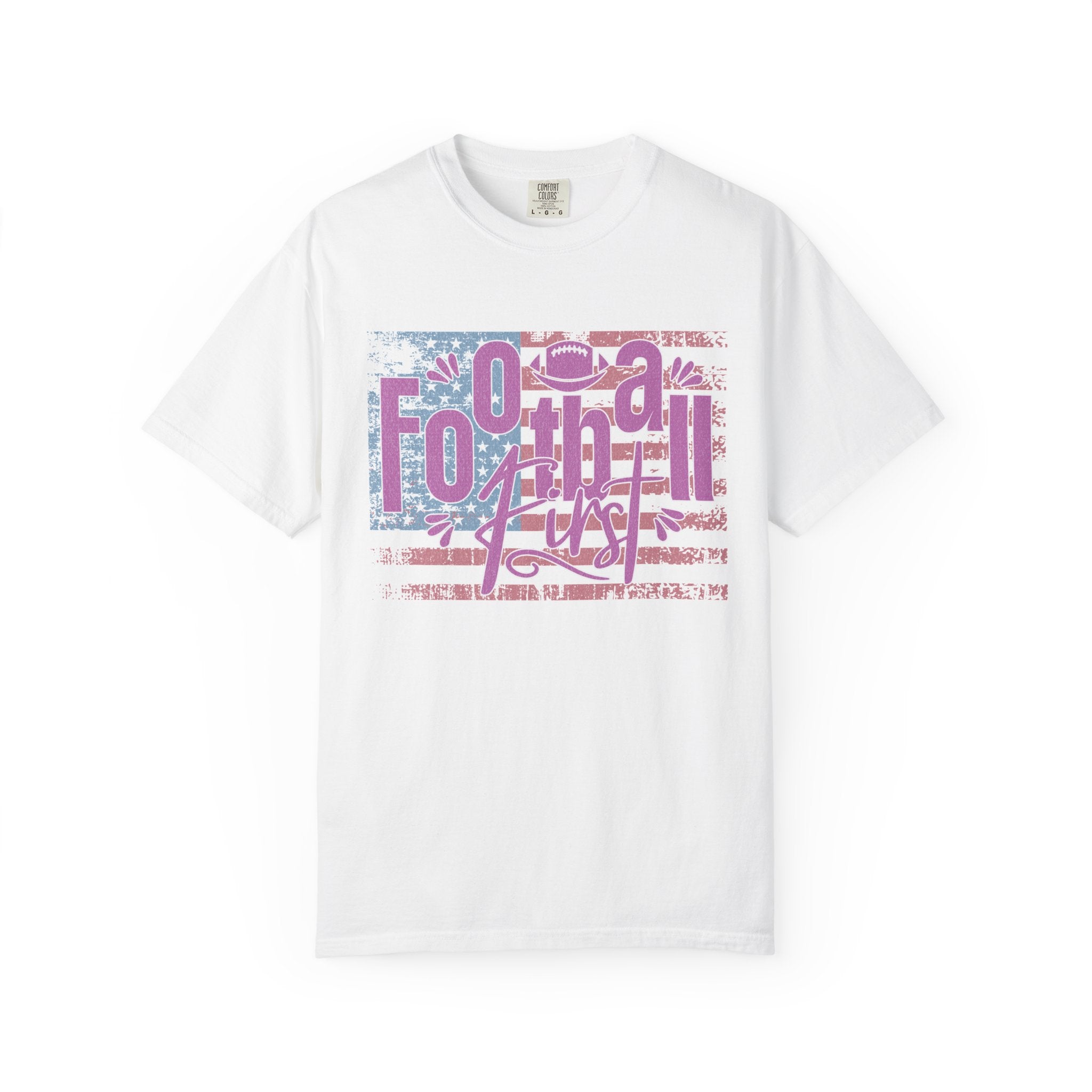 Textured Retro Americana Football First Tee