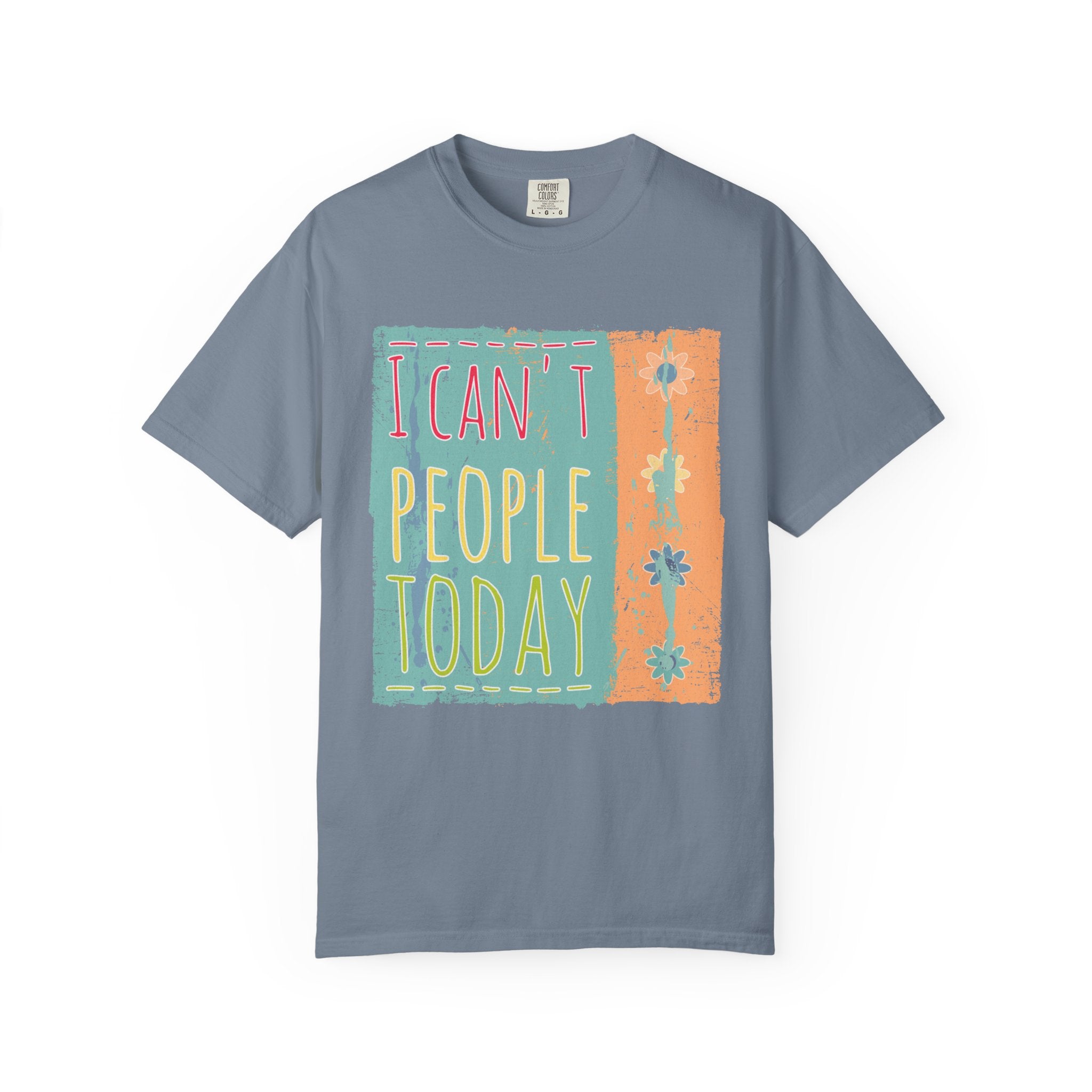Textured I Can't People Today T-Shirt — Funny Introvert Graphic Tee