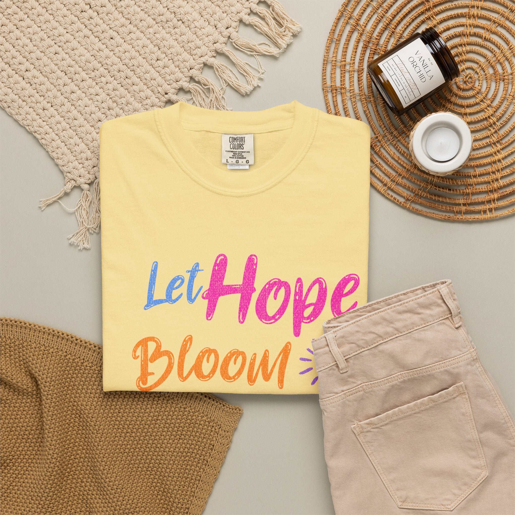 Textured Let Hope Bloom Like Wild Flowers T-Shirt