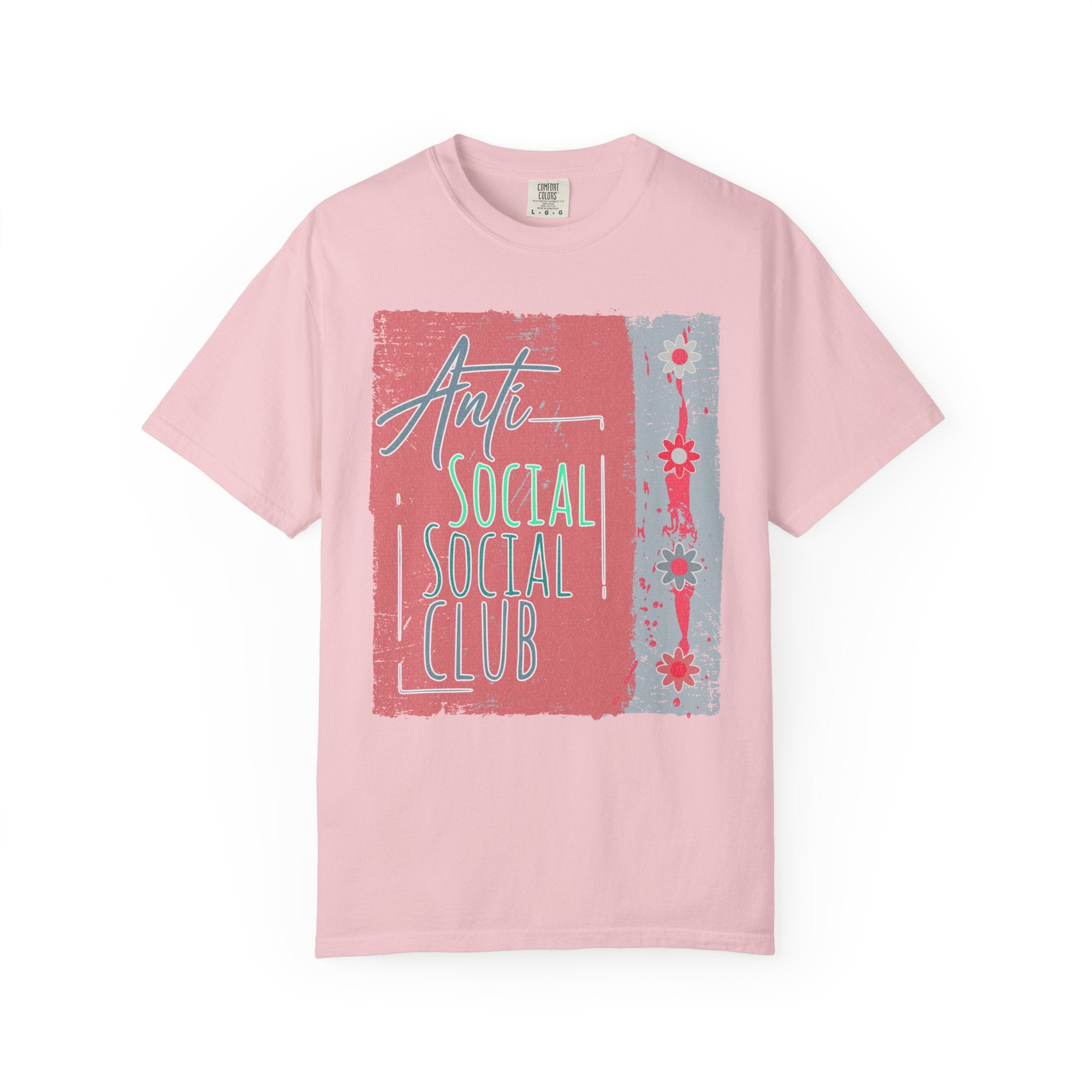 Textured Anti Social Social Club Graphic T-Shirt — Vintage Retro Block Print Tee