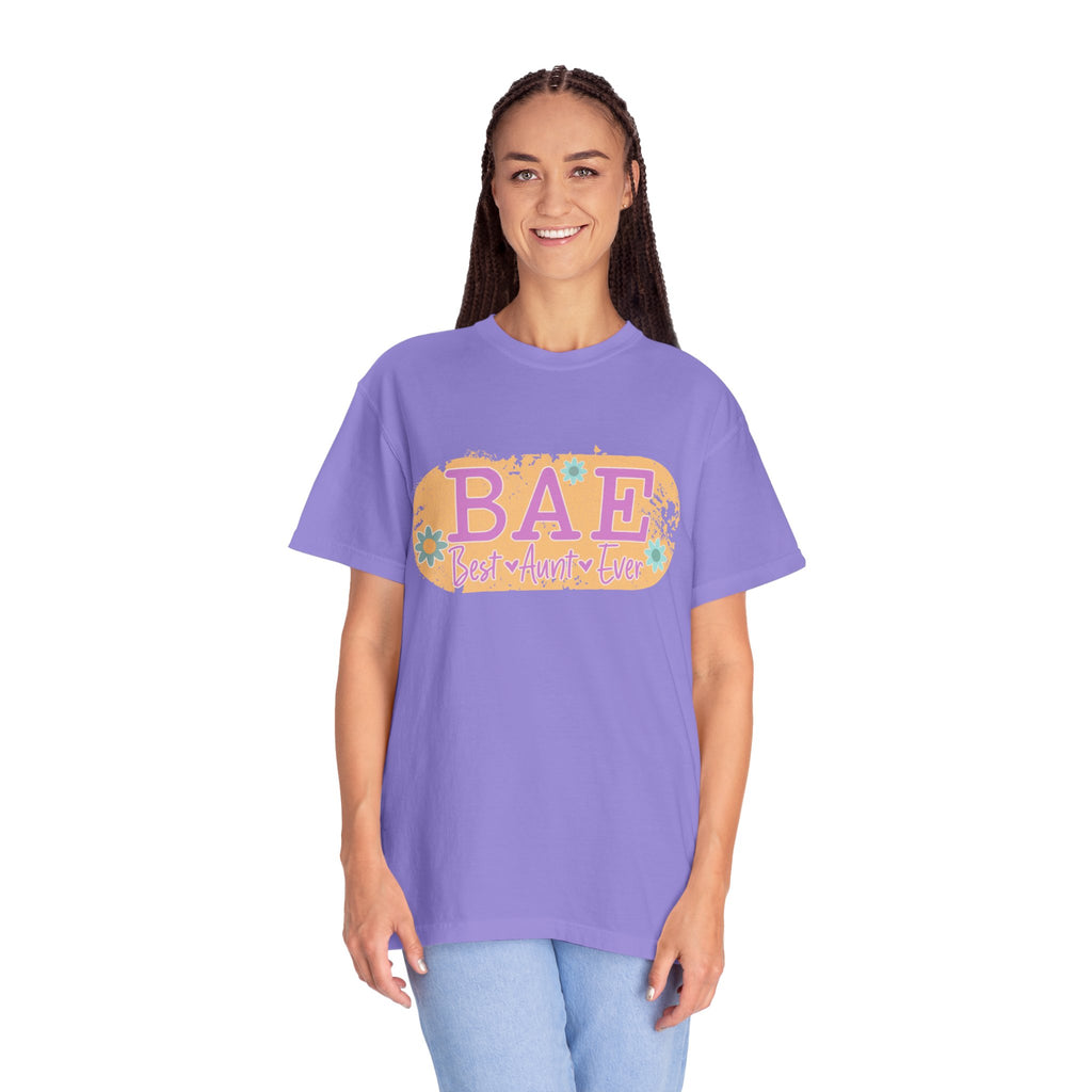 BAE Best Aunt Ever Textured T-Shirt — Floral Retro Graphic Tee for Cool Aunts